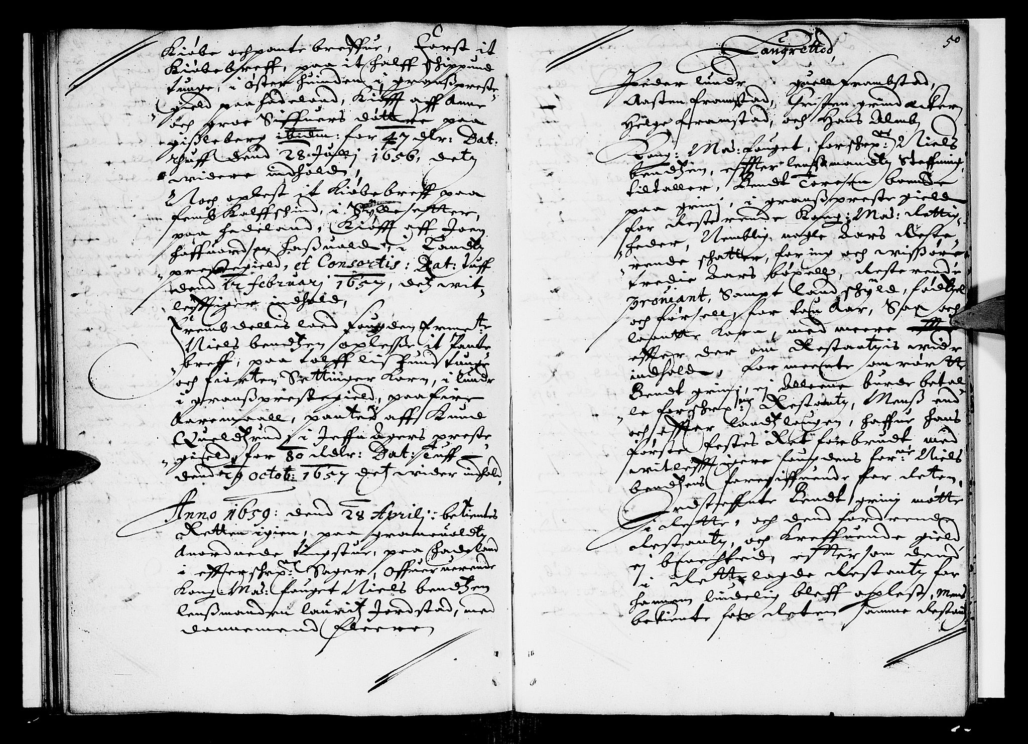 Hadeland, Land og Valdres sorenskriveri, SAH/TING-028/G/Gb/L0006: Tingbok, 1658-1659, s. 49b-50a