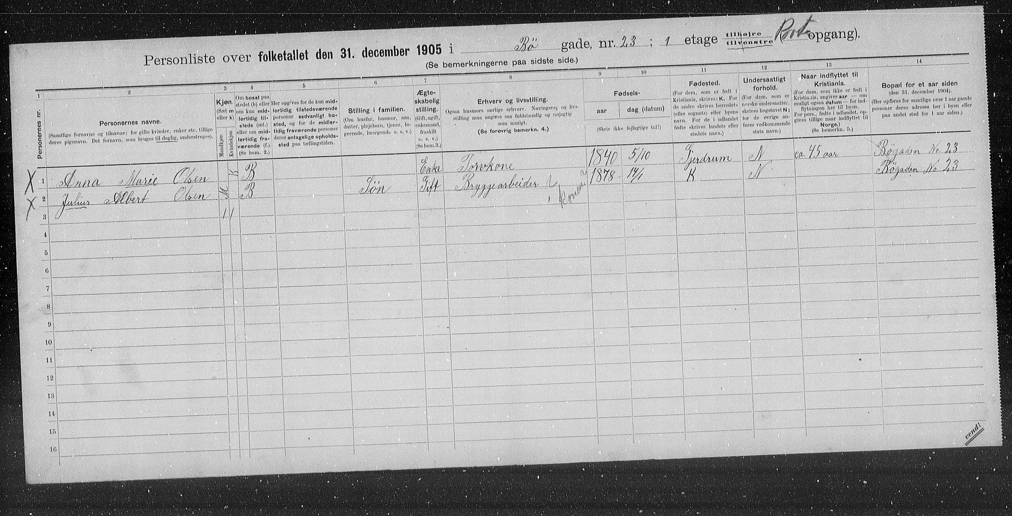 OBA, Kommunal folketelling 31.12.1905 for Kristiania kjøpstad, 1905, s. 5890