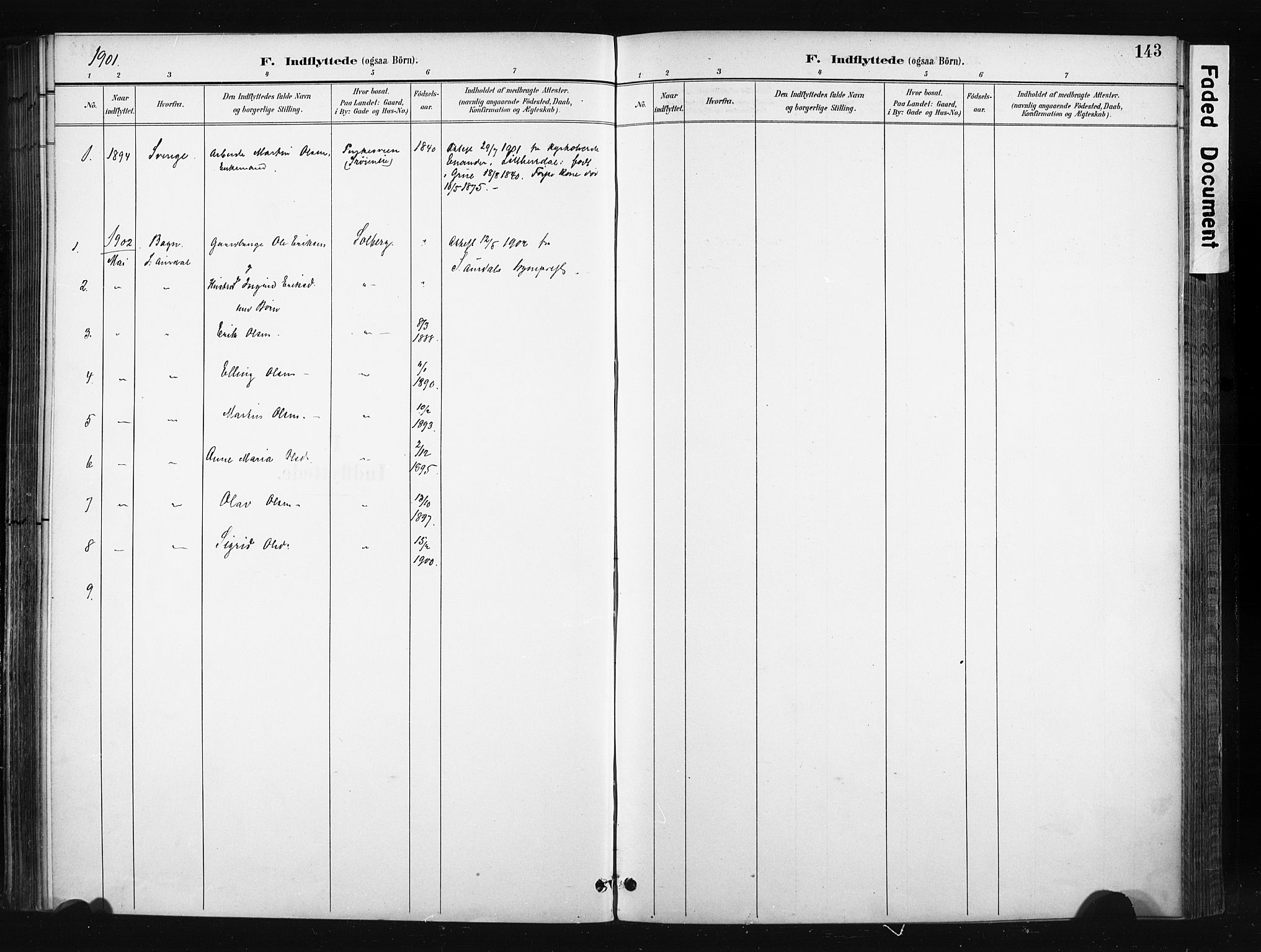 Søndre Land prestekontor, AV/SAH-PREST-122/K/L0004: Ministerialbok nr. 4, 1895-1904, s. 143
