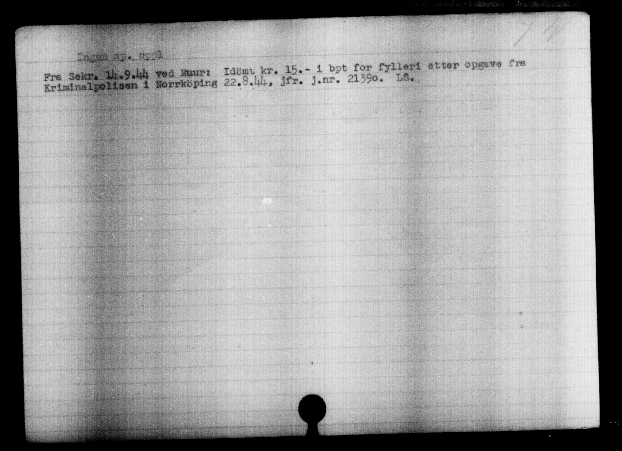 Utenriksstasjonene, Legasjonen i Stockholm, Flyktningkontoret, AV/RA-S-6753/V/Va/L0004: Kjesäterkartoteket, flyktninger med registreringsnr. 3496-6610, 1940-1945, s. 2695