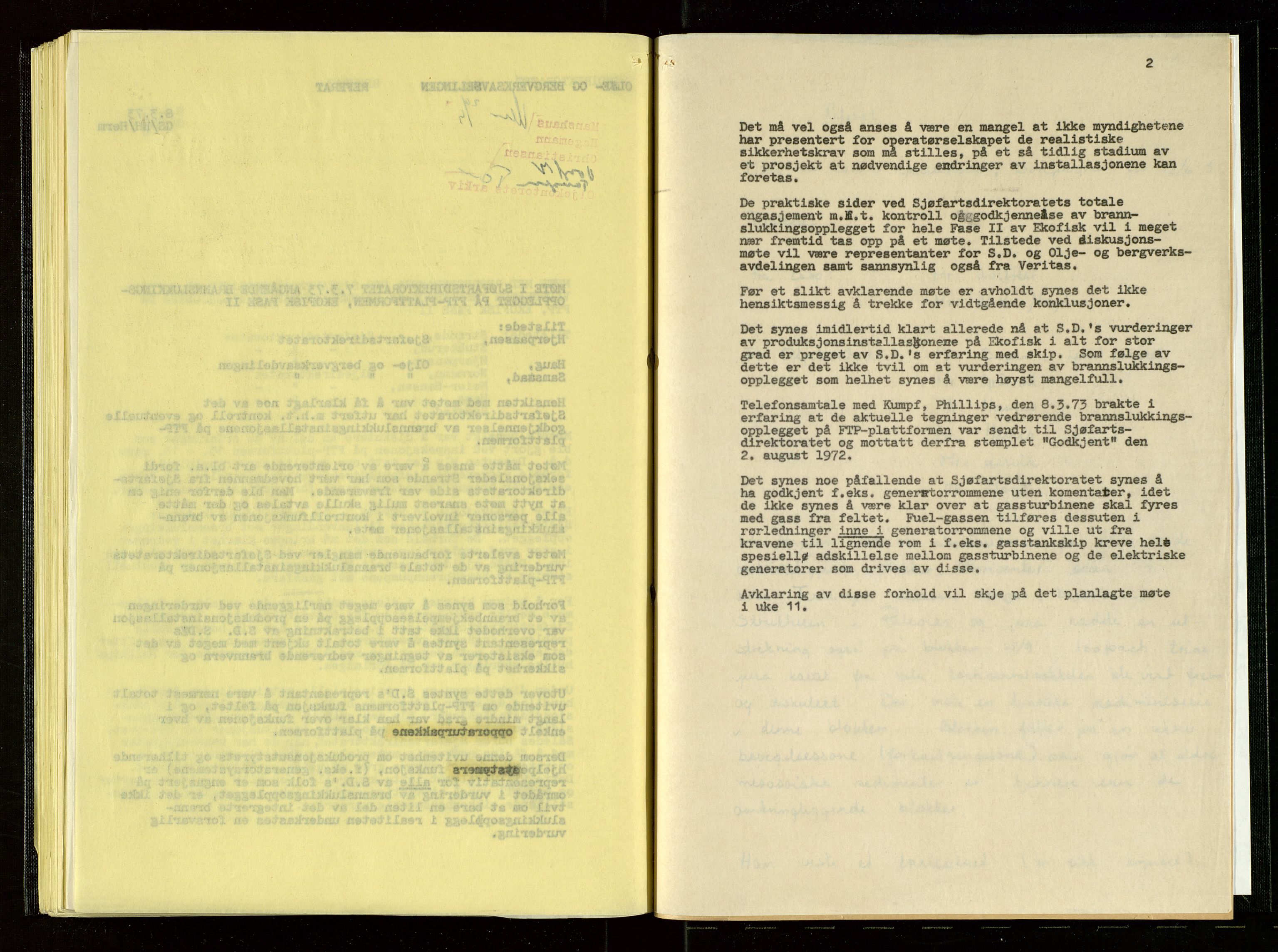 Oljedirektoratet, AV/SAST-A-101366/Aa/L0001: Referatprotokoller, 1973