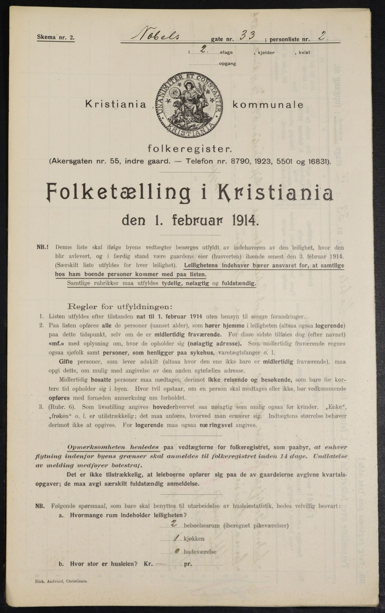 OBA, Kommunal folketelling 1.2.1914 for Kristiania, 1914, s. 71360