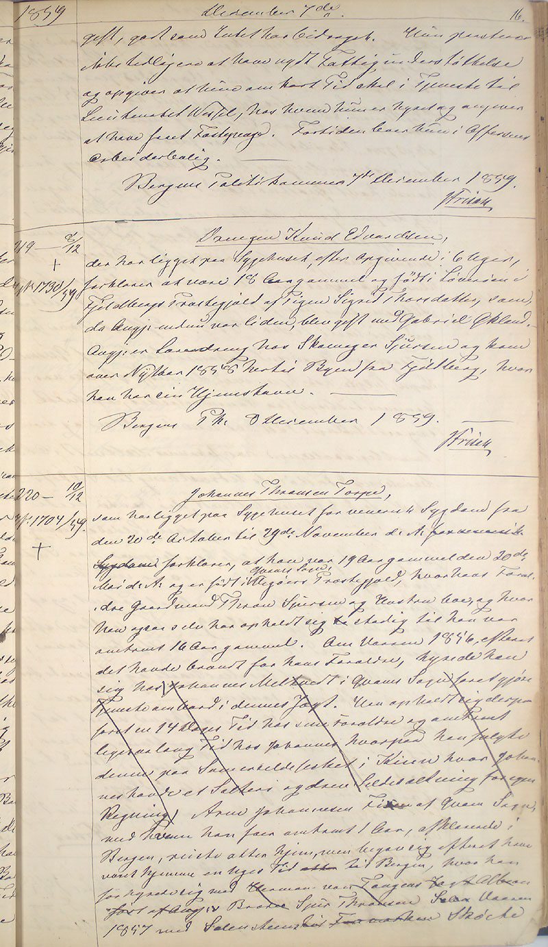 Bergen politikammer / politidistrikt, AV/SAB-A-60401/I/Ic, 1859-1863