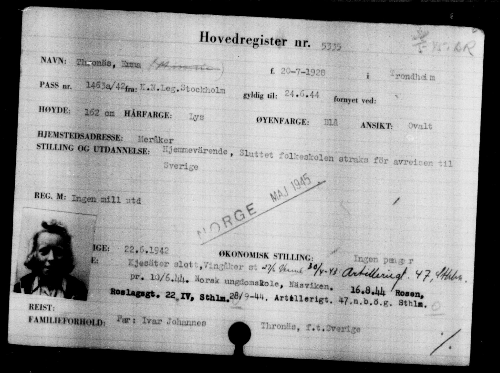 Den Kgl. Norske Legasjons Flyktningskontor, AV/RA-S-6753/V/Va/L0004: Kjesäterkartoteket.  Flyktningenr. 3496-6610, 1940-1945, s. 2120