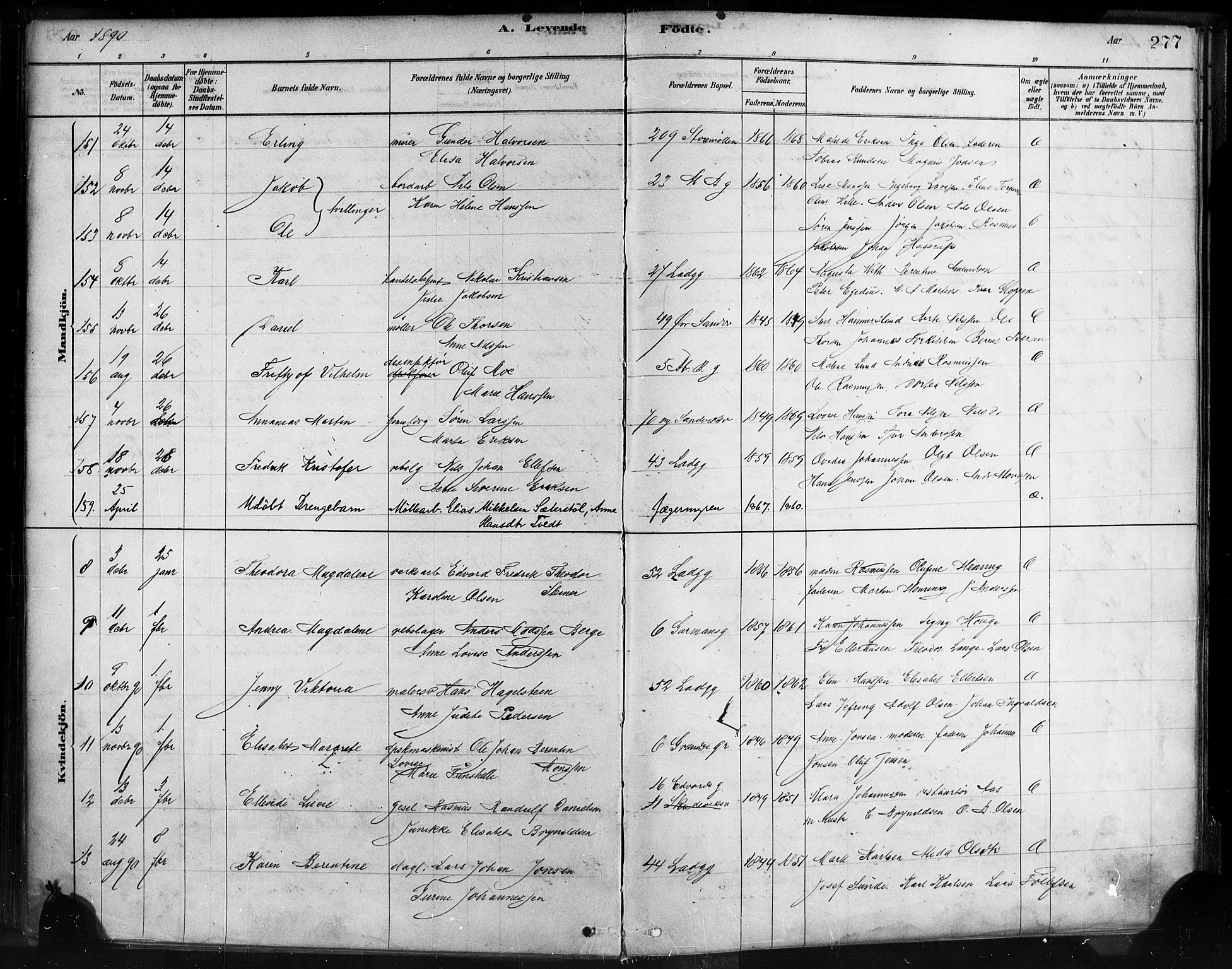 Sandviken Sokneprestembete, AV/SAB-A-77601/H/Ha/L0004: Ministerialbok nr. B 1, 1878-1891, s. 277