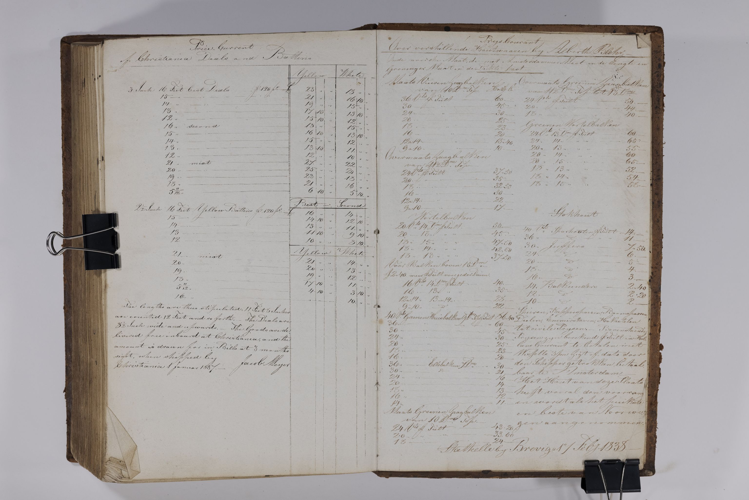 , Priscourant-tømmerpriser, 1834-38, 1834-1838, s. 384