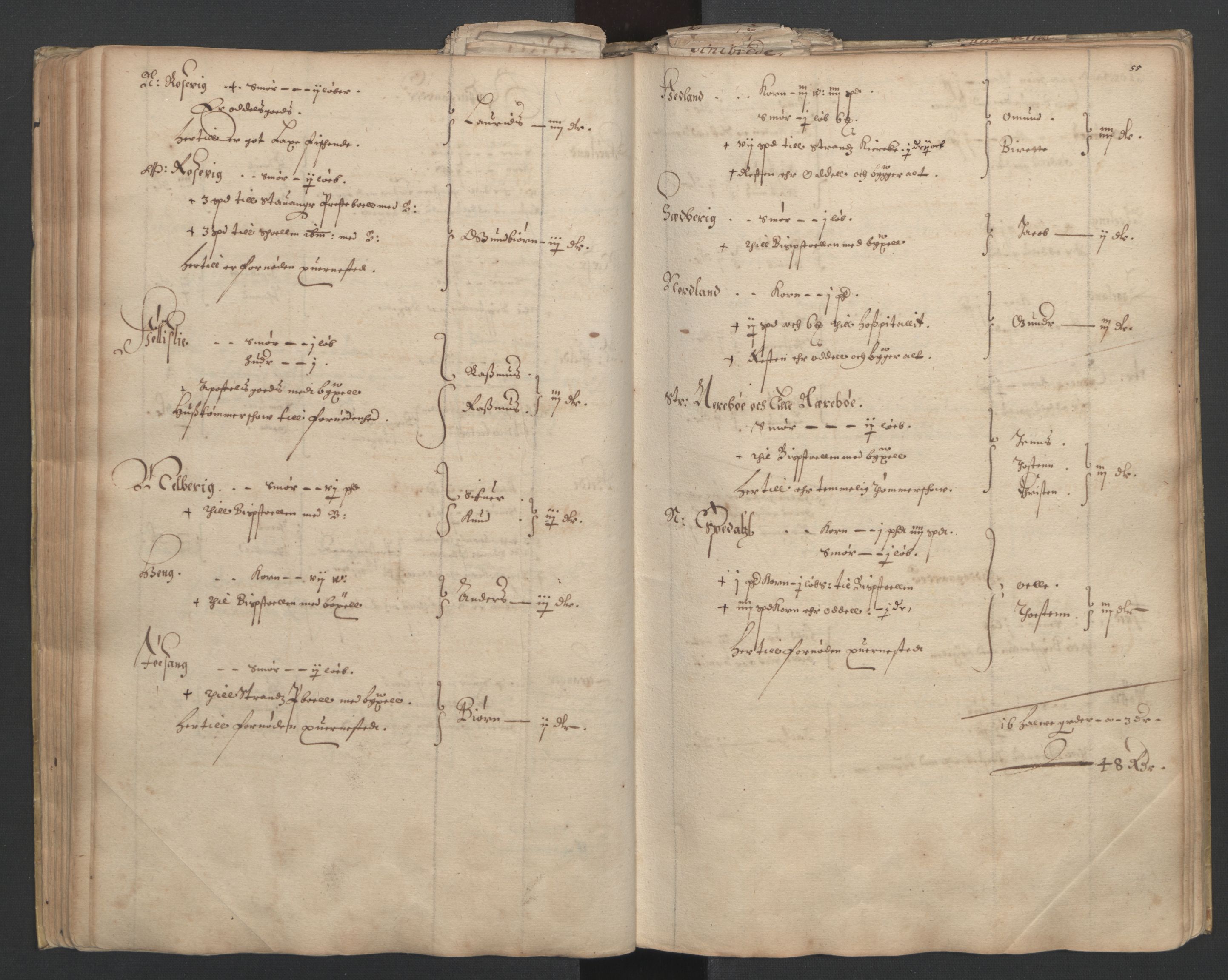 Rentekammeret inntil 1814, Realistisk ordnet avdeling, AV/RA-EA-4070/L/L0023/0001: Stavanger lagdømme: / [A]: Alminnelig jordebok og skattemanntall (6 dalers kontribusjonsskatt), 1661, s. 54b-55a