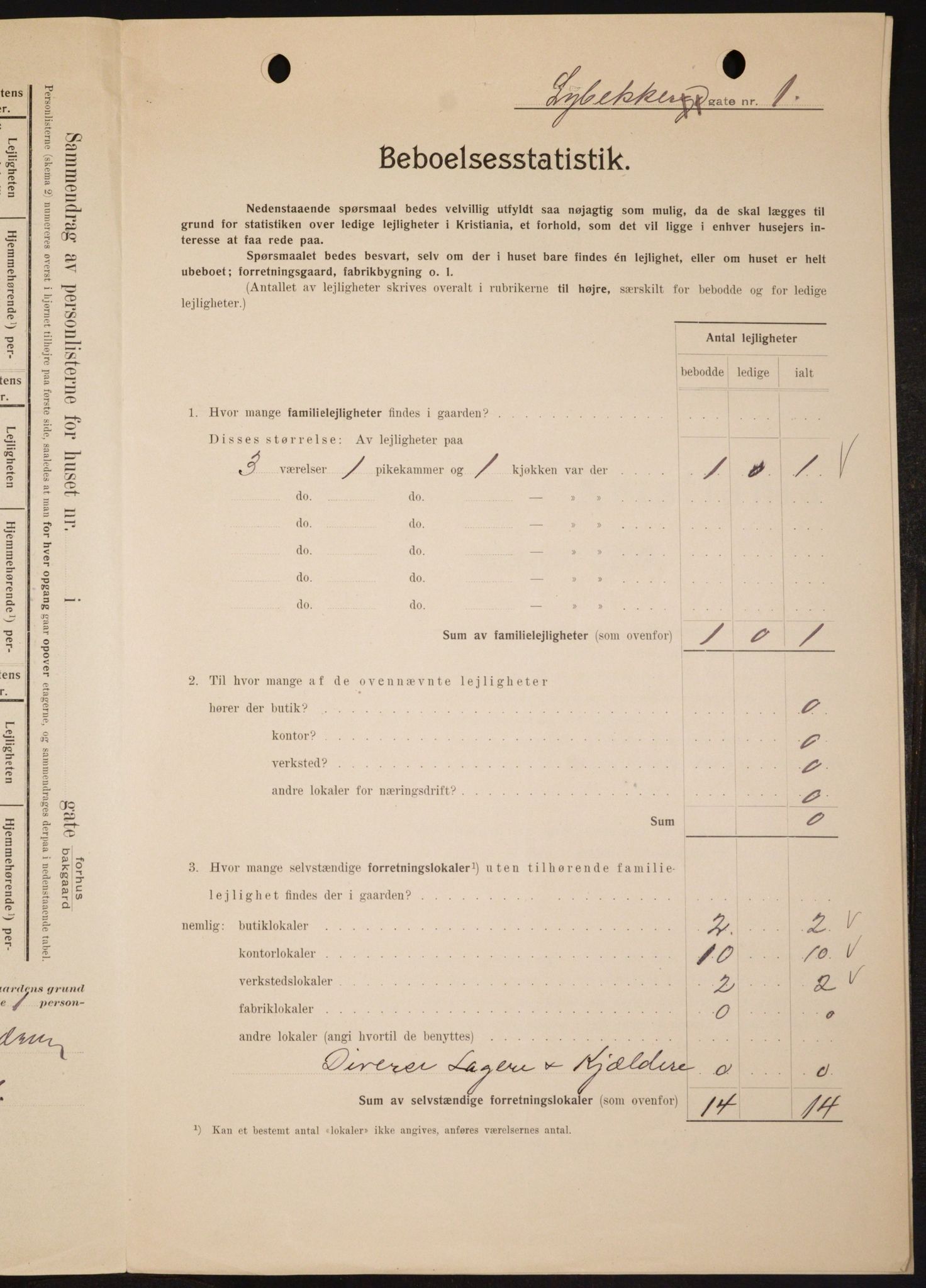 OBA, Kommunal folketelling 1.2.1909 for Kristiania kjøpstad, 1909, s. 53123