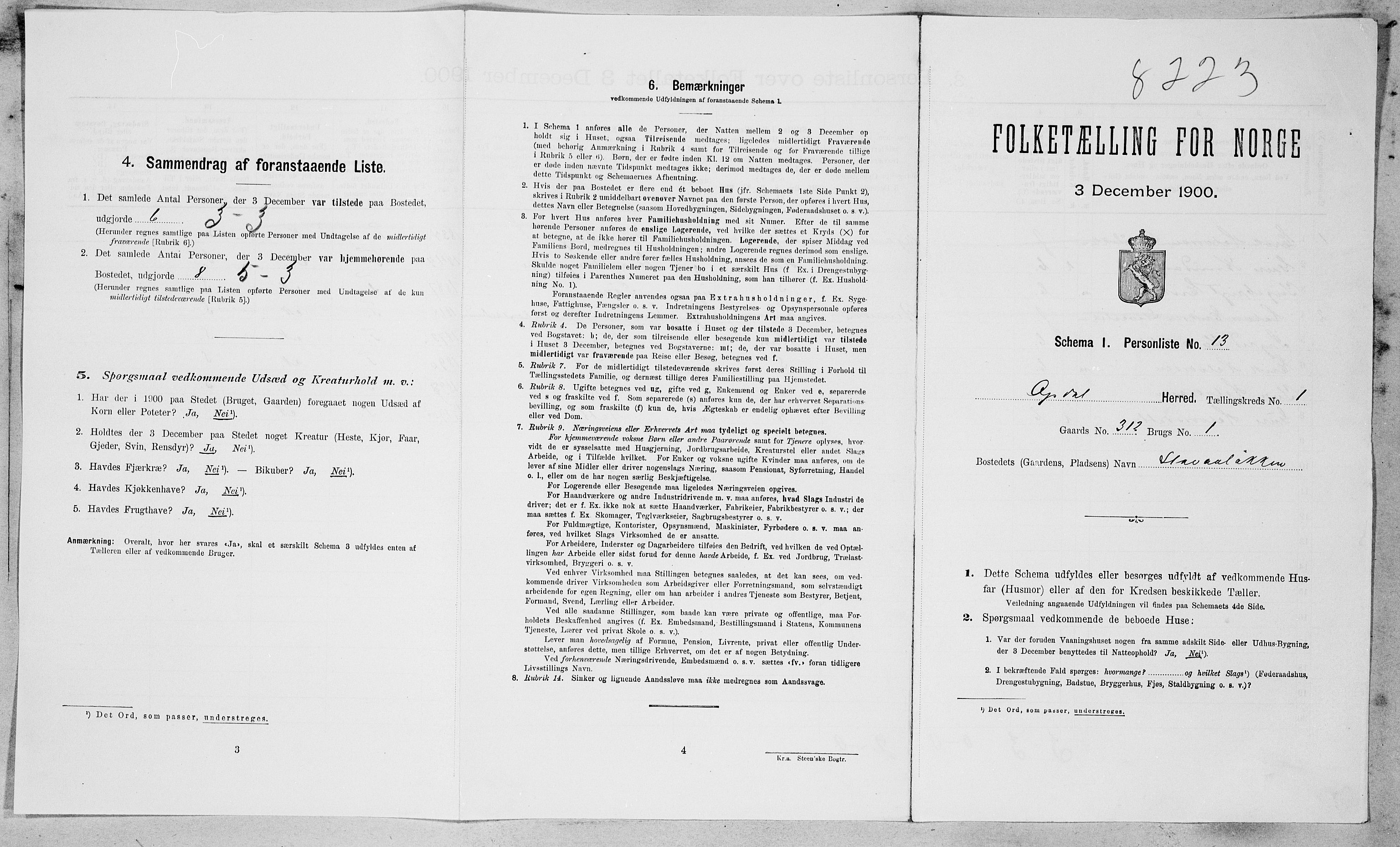 SAT, Folketelling 1900 for 1634 Oppdal herred, 1900, s. 126