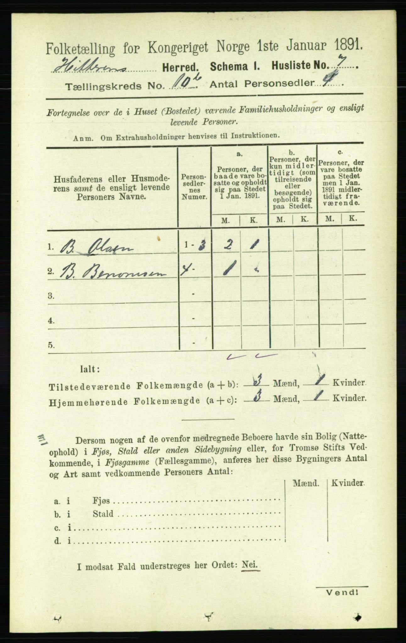 RA, Folketelling 1891 for 1617 Hitra herred, 1891, s. 2313