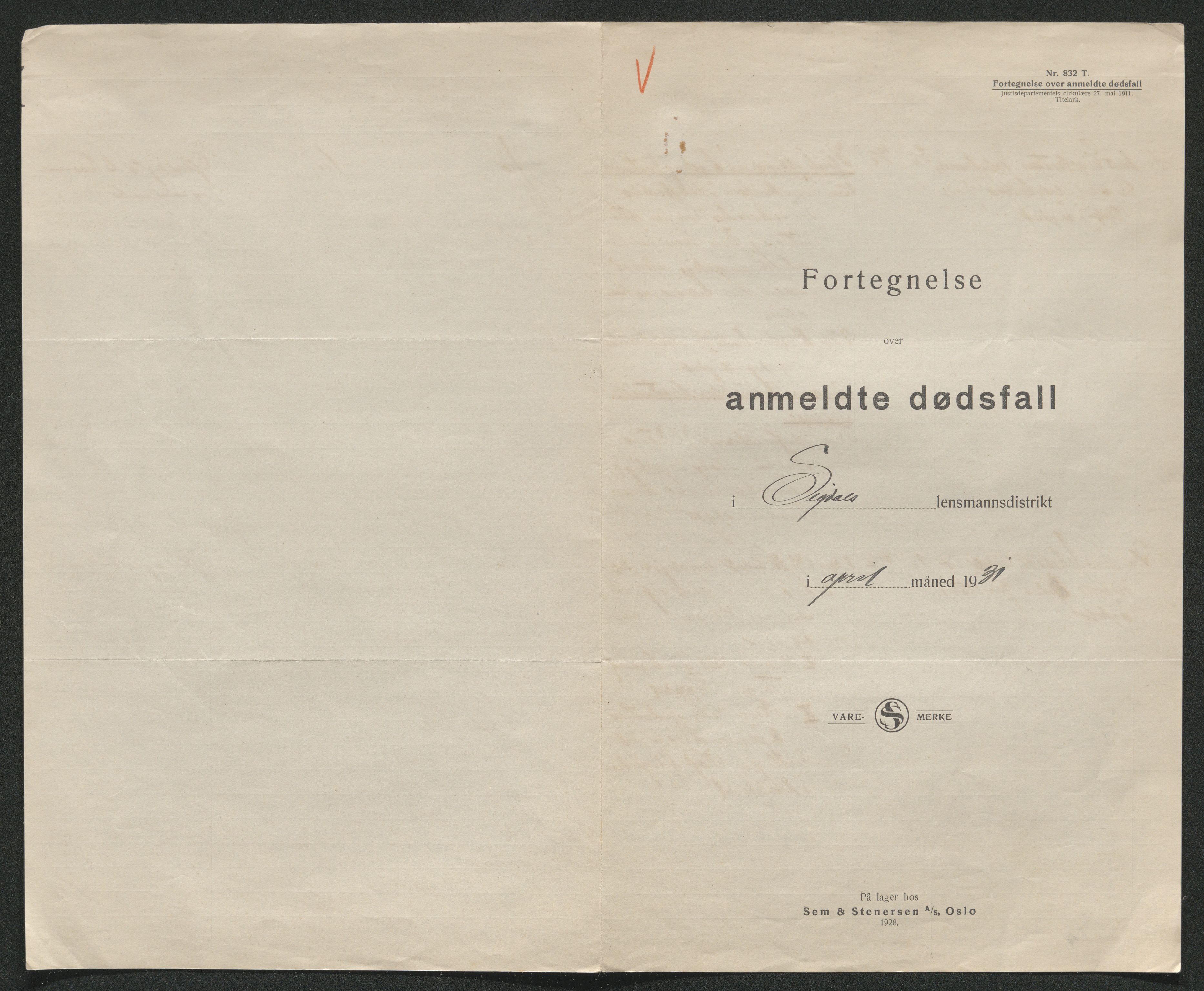 Eiker, Modum og Sigdal sorenskriveri, AV/SAKO-A-123/H/Ha/Hab/L0046: Dødsfallsmeldinger, 1930-1931, s. 842