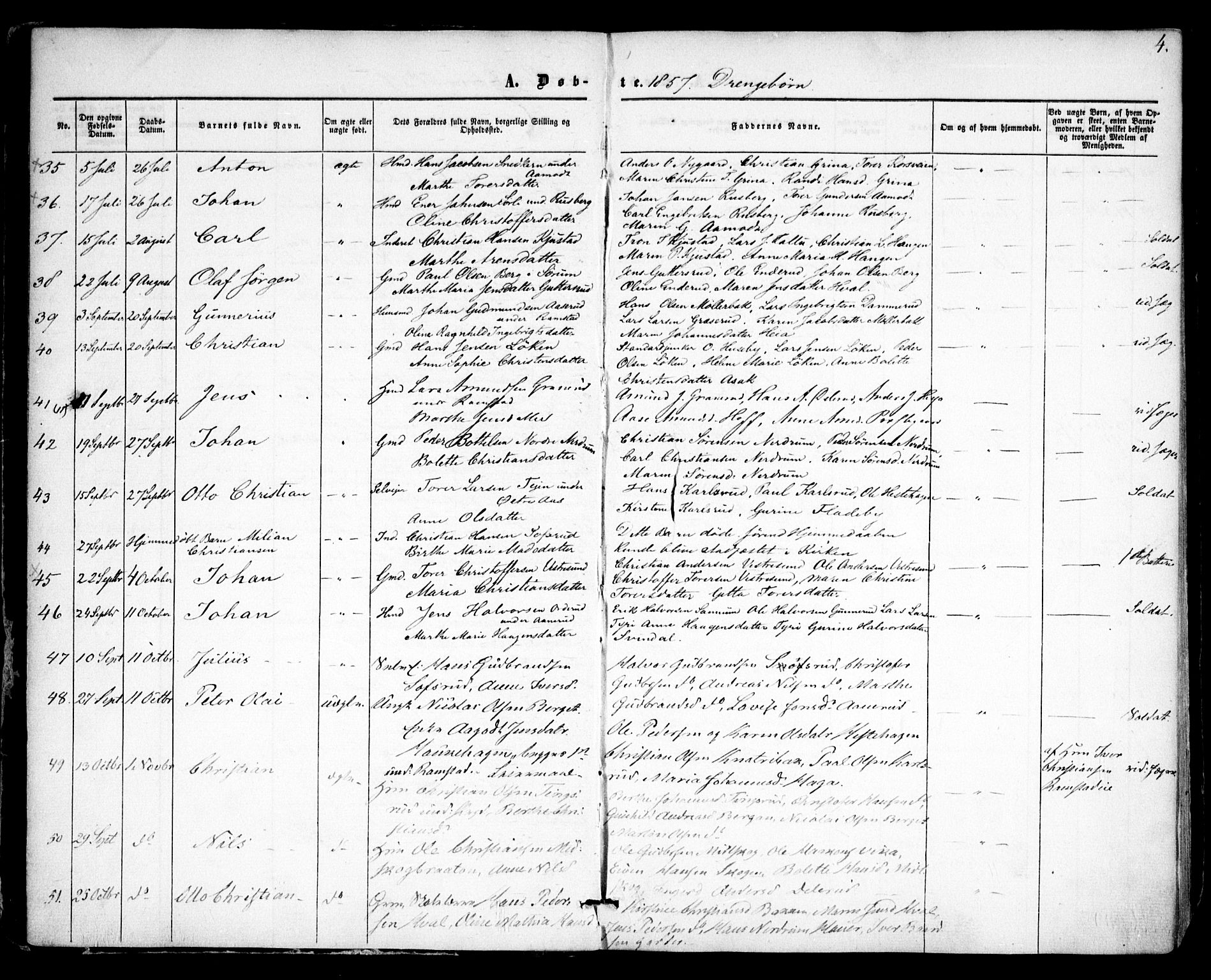 Fet prestekontor Kirkebøker, AV/SAO-A-10370a/F/Fa/L0011: Ministerialbok nr. I 11, 1857-1866, s. 4