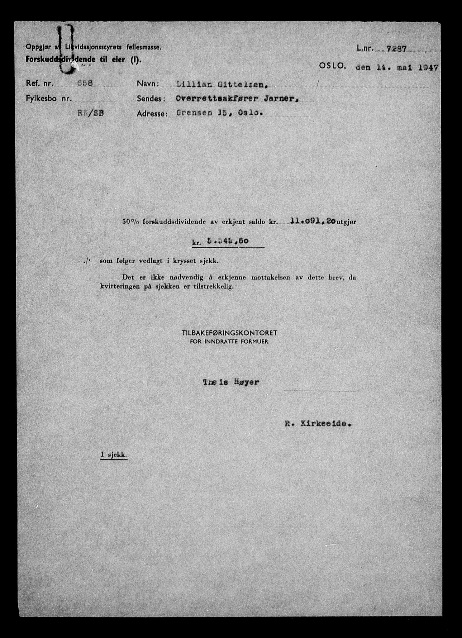 Justisdepartementet, Tilbakeføringskontoret for inndratte formuer, RA/S-1564/H/Hc/Hcc/L0937: --, 1945-1947, s. 505