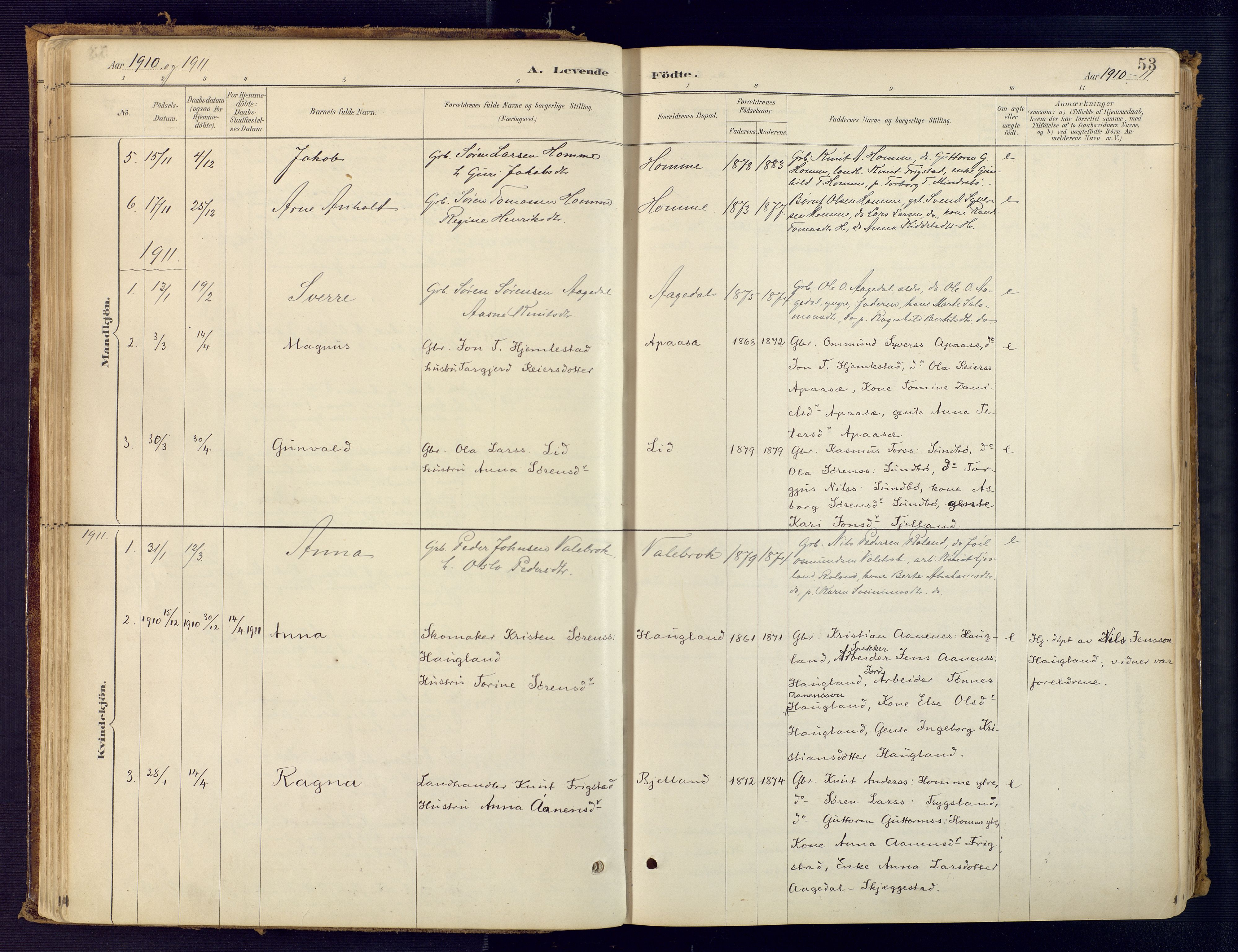 Bjelland sokneprestkontor, AV/SAK-1111-0005/F/Fa/Faa/L0004: Ministerialbok nr. A 4, 1887-1923, s. 53