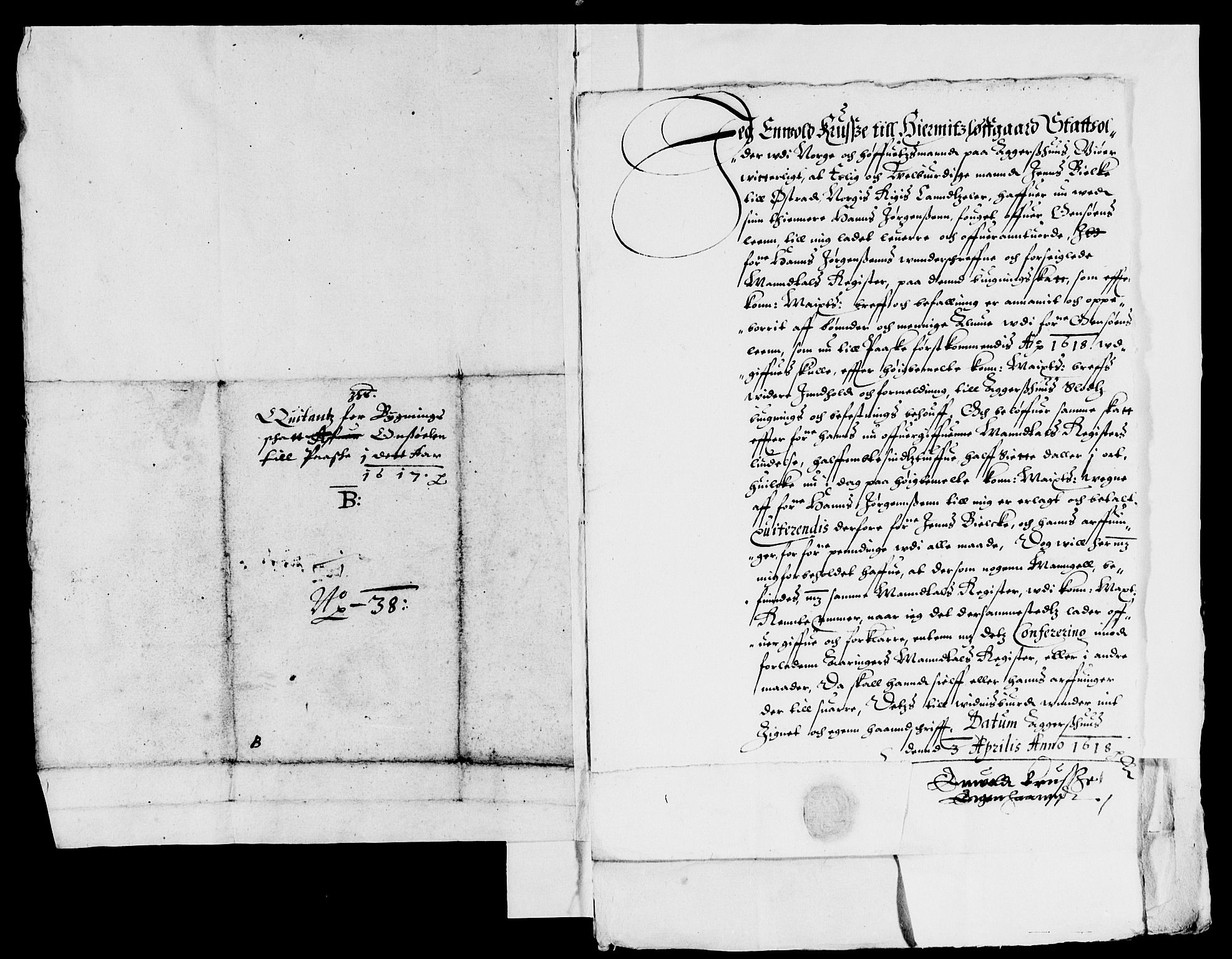 Rentekammeret inntil 1814, Reviderte regnskaper, Lensregnskaper, AV/RA-EA-5023/R/Rb/Rbe/L0003: Onsøy len, 1615-1656