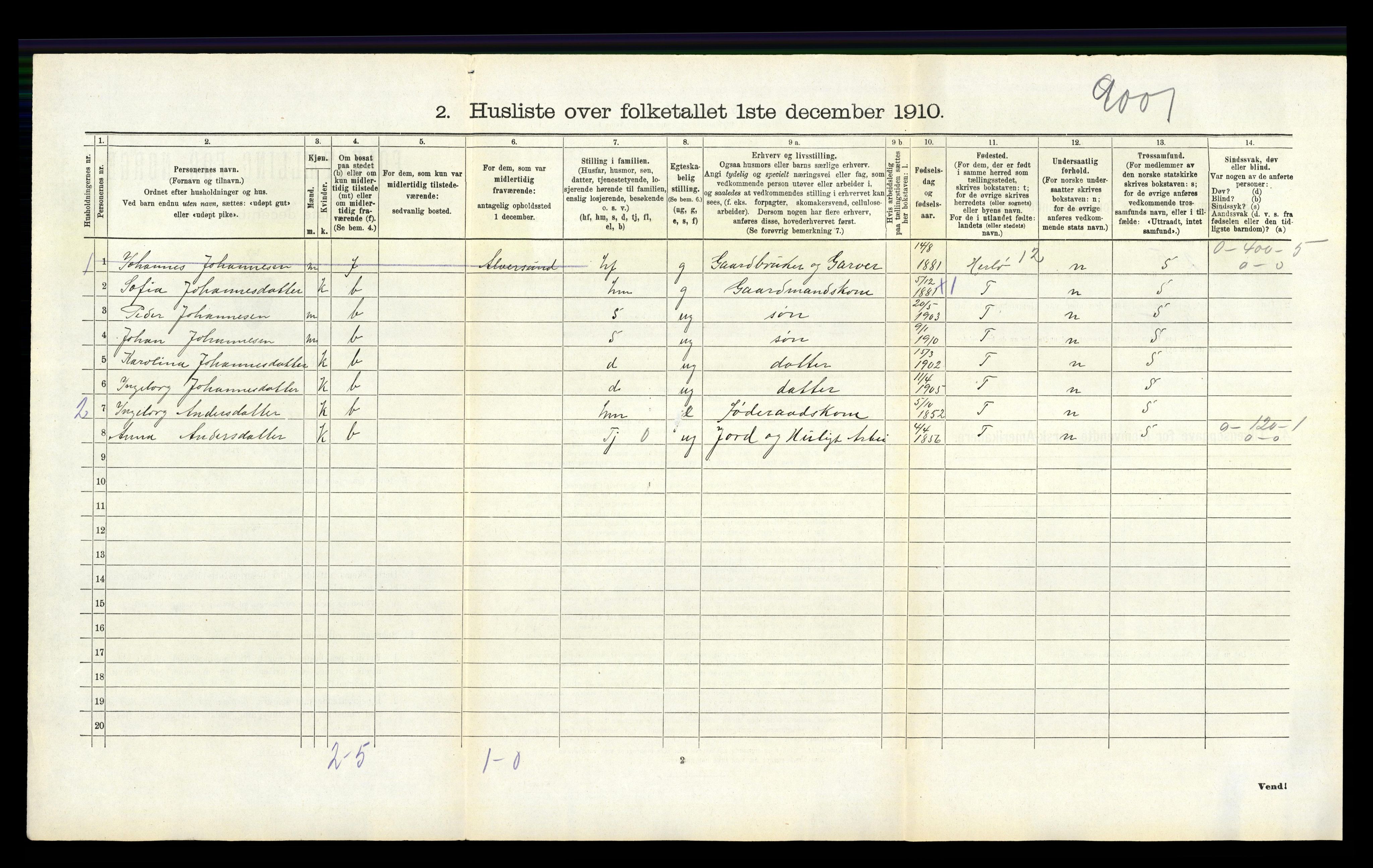 RA, Folketelling 1910 for 1254 Hamre herred, 1910, s. 265