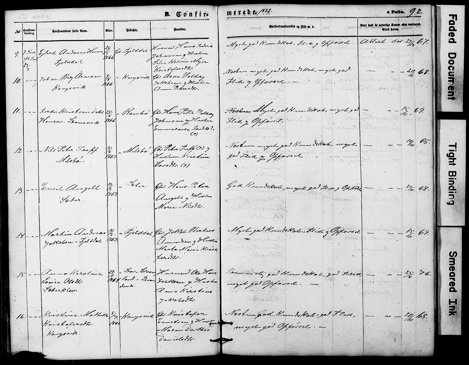 Ministerialprotokoller, klokkerbøker og fødselsregistre - Nordland, AV/SAT-A-1459/865/L0930: Klokkerbok nr. 865C02, 1866-1884, s. 92