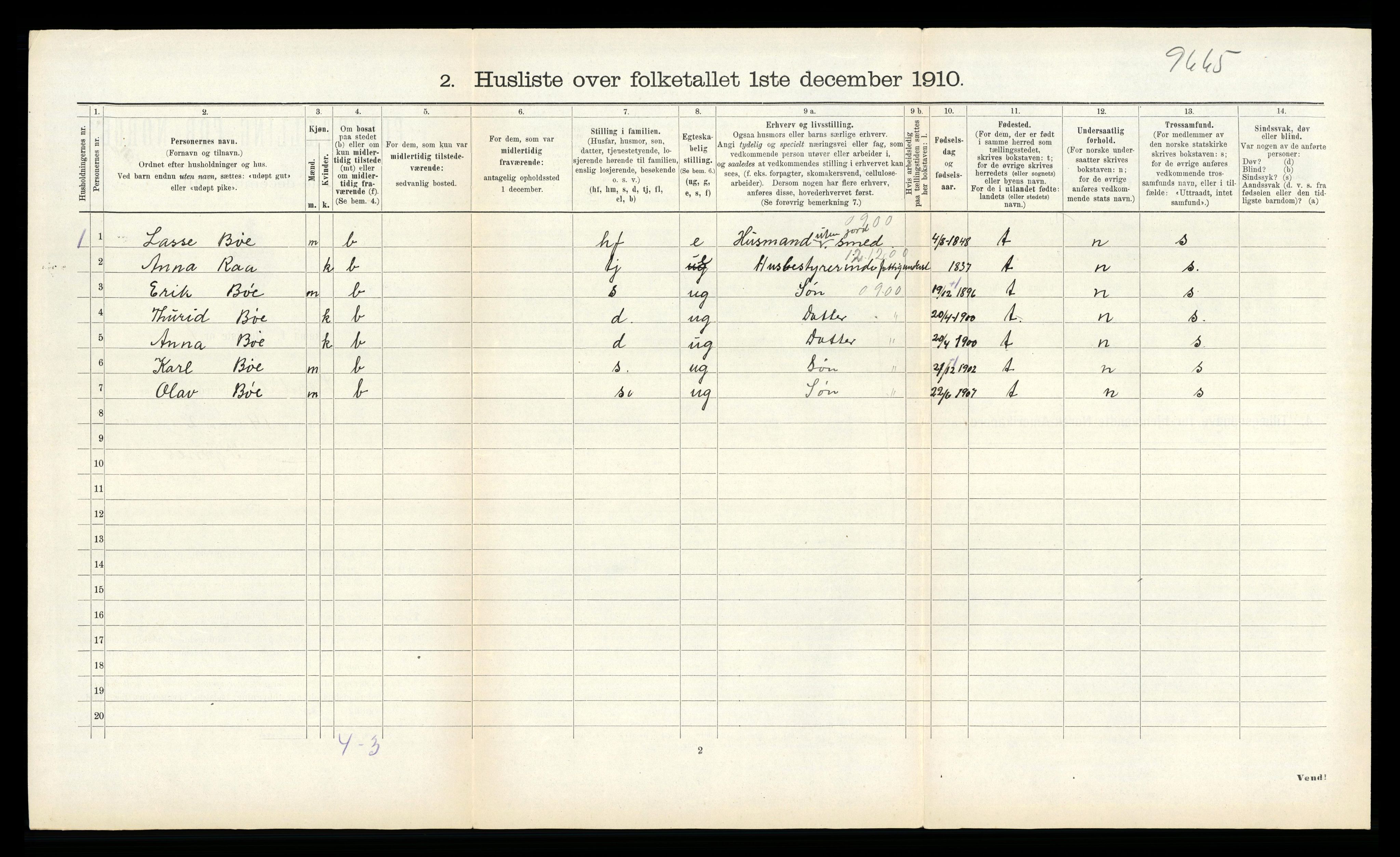 RA, Folketelling 1910 for 1422 Lærdal herred, 1910, s. 459