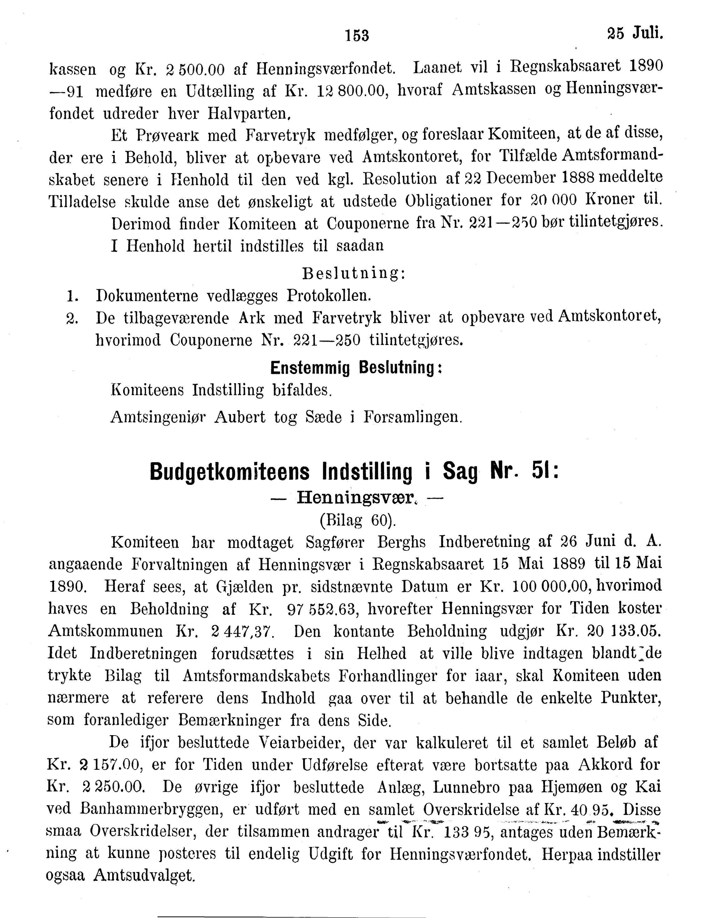 Nordland Fylkeskommune. Fylkestinget, AIN/NFK-17/176/A/Ac/L0015: Fylkestingsforhandlinger 1886-1890, 1886-1890