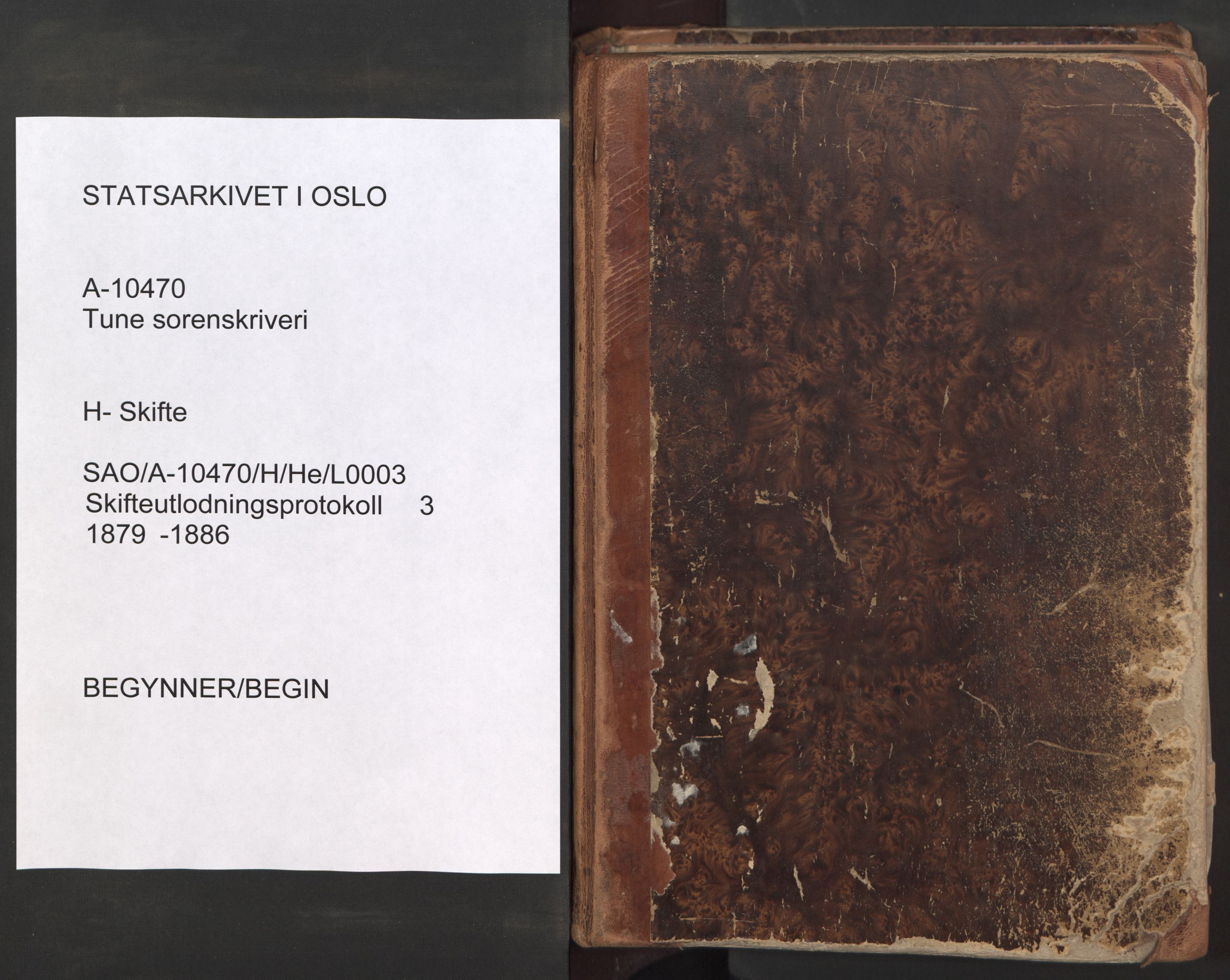 Tune sorenskriveri, SAO/A-10470/H/He/L0003: Skifteutlodningsprotokoller, 1879-1886