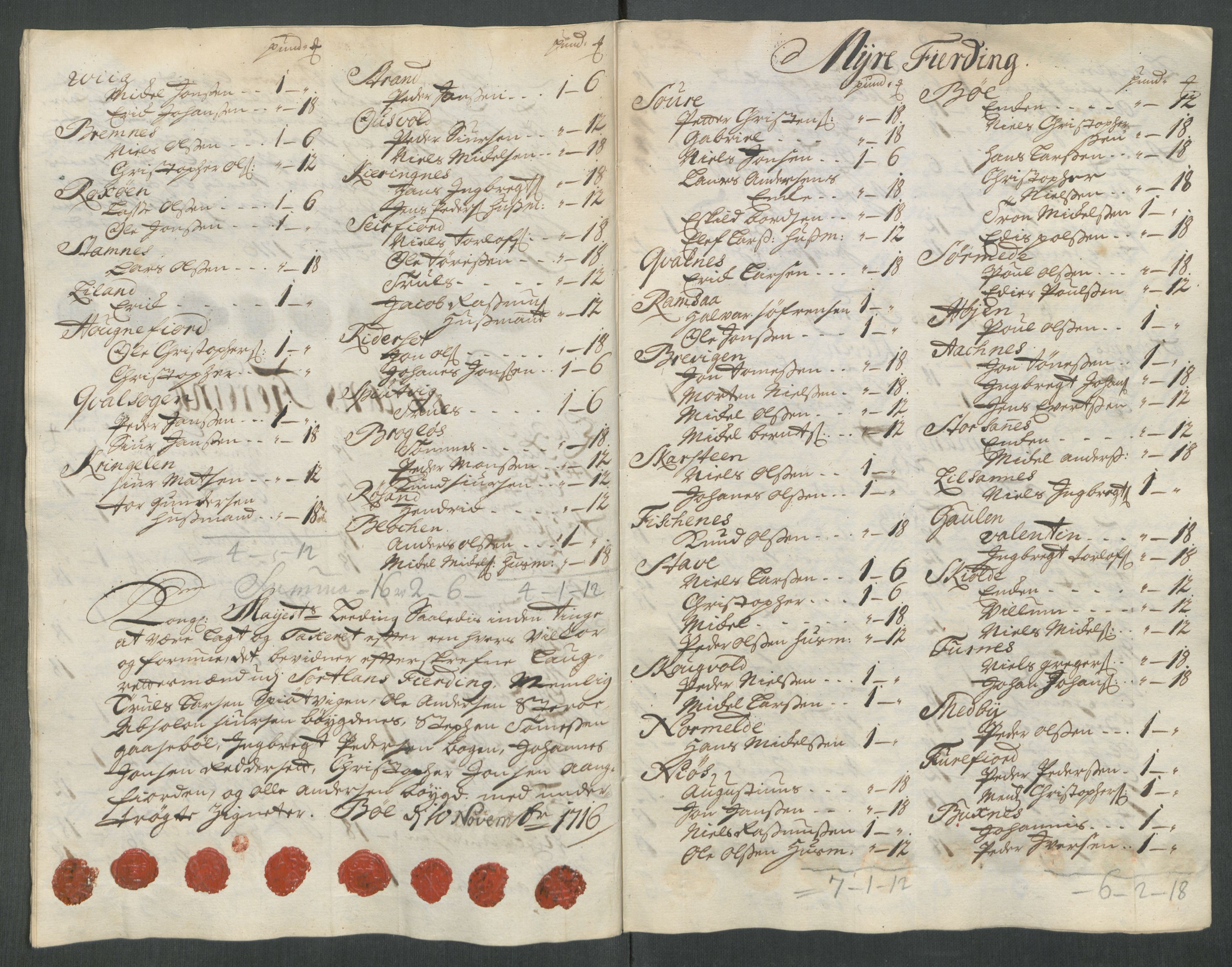 Rentekammeret inntil 1814, Reviderte regnskaper, Fogderegnskap, AV/RA-EA-4092/R67/L4682: Fogderegnskap Vesterålen, Andenes og Lofoten, 1716, s. 161