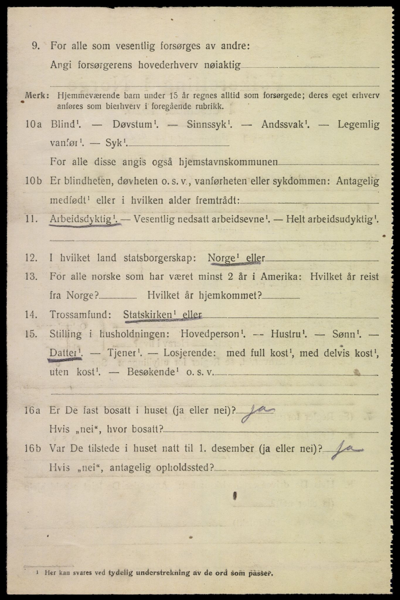 SAK, Folketelling 1920 for 1026 Åseral herred, 1920, s. 1785