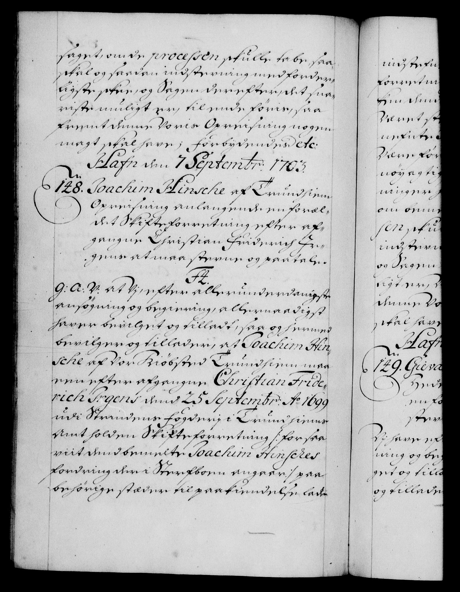 Danske Kanselli 1572-1799, RA/EA-3023/F/Fc/Fca/Fcaa/L0018: Norske registre, 1699-1703, s. 541b