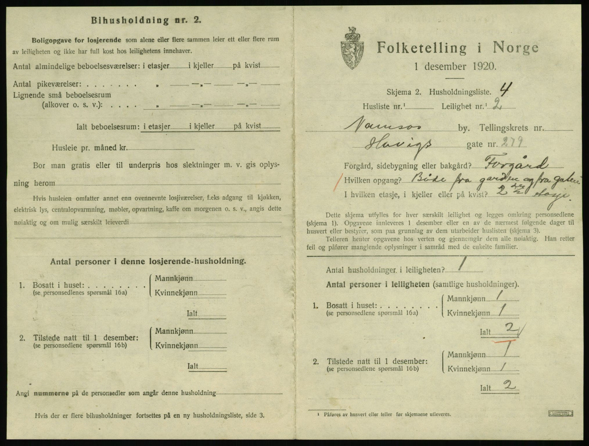 SAT, Folketelling 1920 for 1703 Namsos ladested, 1920, s. 1805