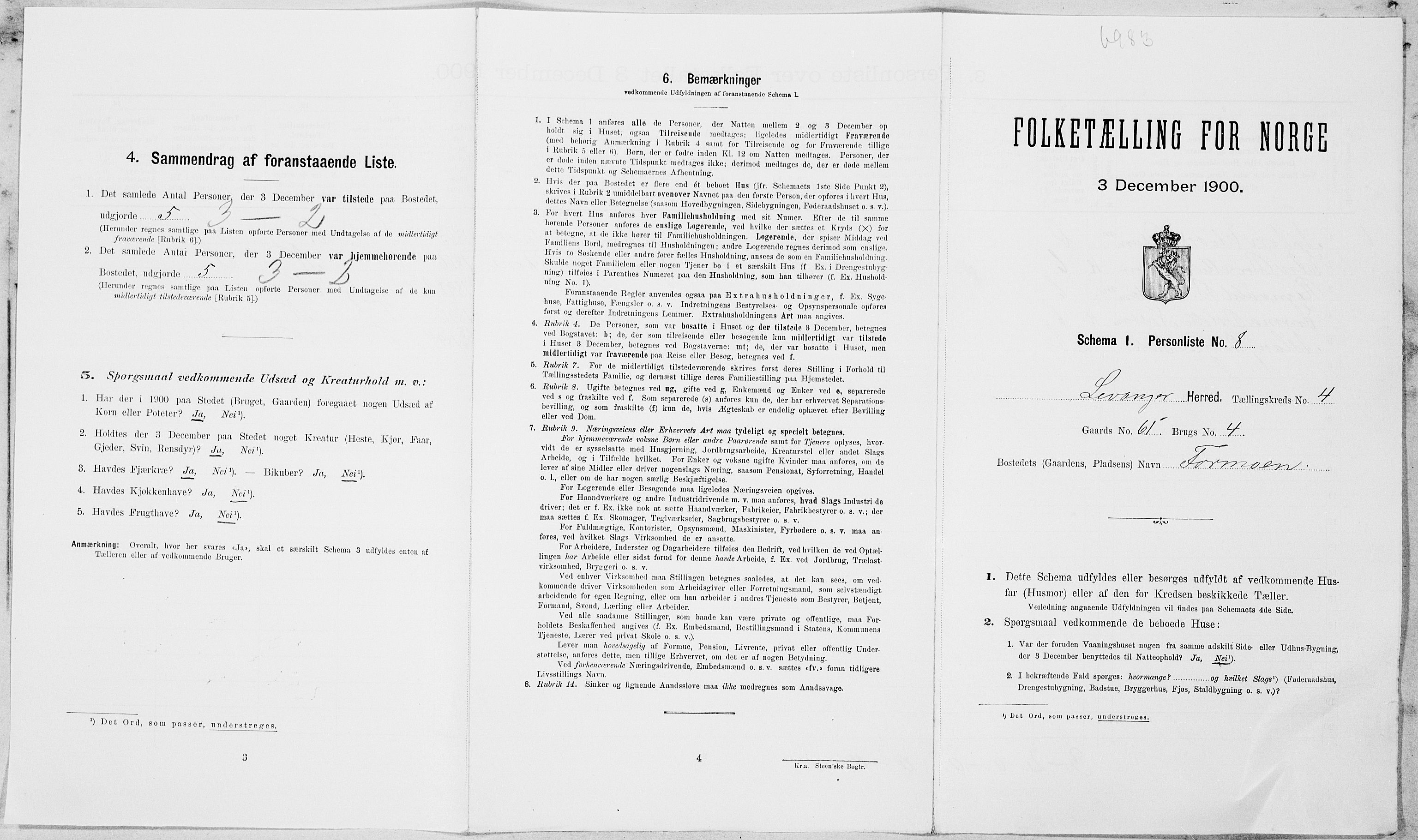 SAT, Folketelling 1900 for 1720 Levanger herred, 1900, s. 625