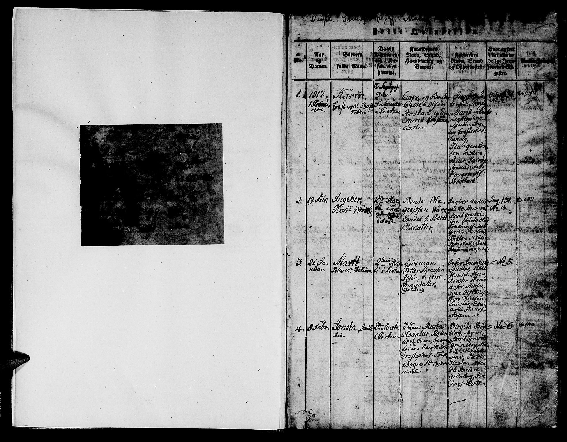 Ministerialprotokoller, klokkerbøker og fødselsregistre - Sør-Trøndelag, AV/SAT-A-1456/616/L0420: Klokkerbok nr. 616C03, 1817-1835, s. 1