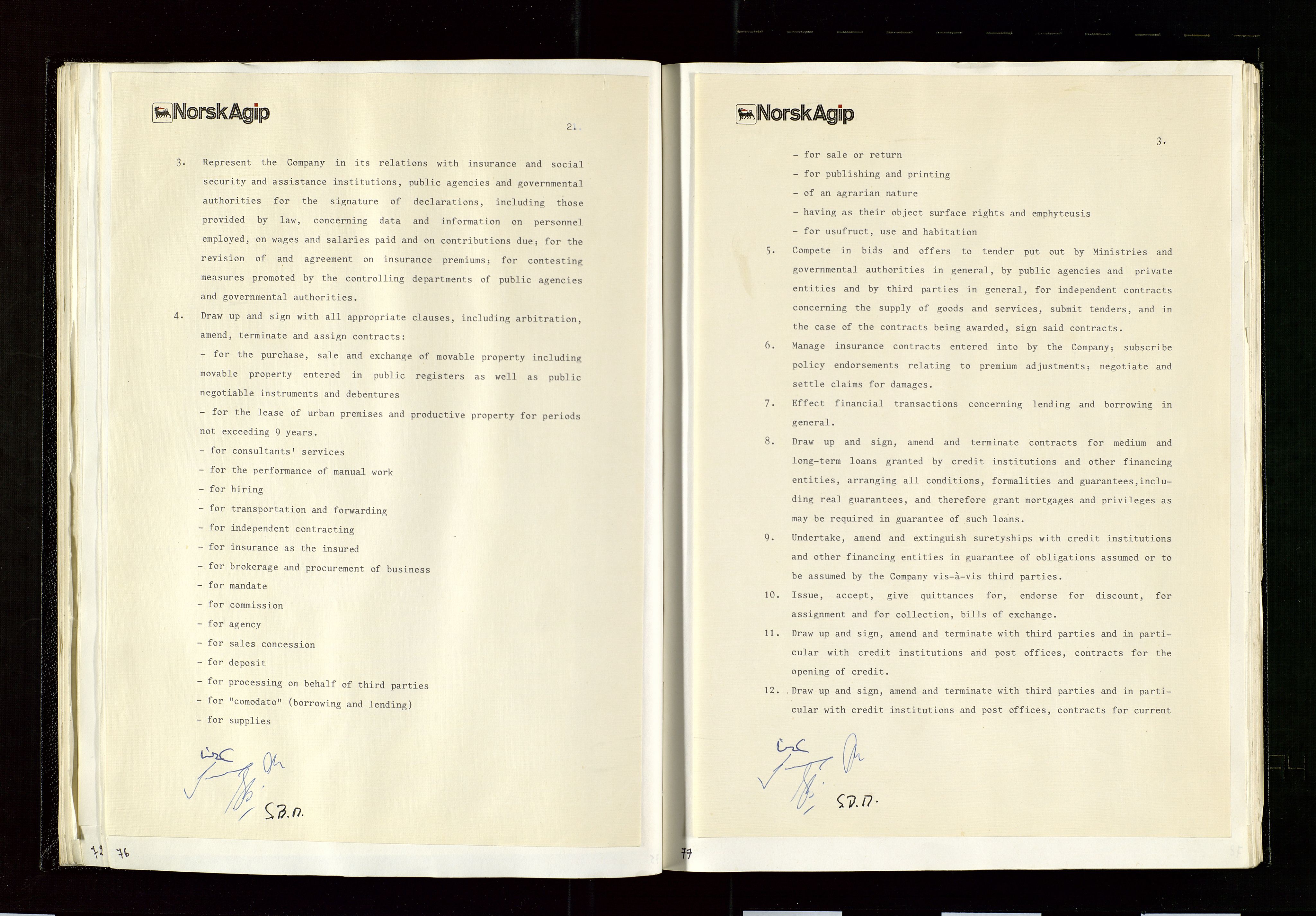 Pa 1583 - Norsk Agip AS, AV/SAST-A-102138/A/Aa/L0003: Board of Directors meeting minutes, 1979-1983, s. 76-77