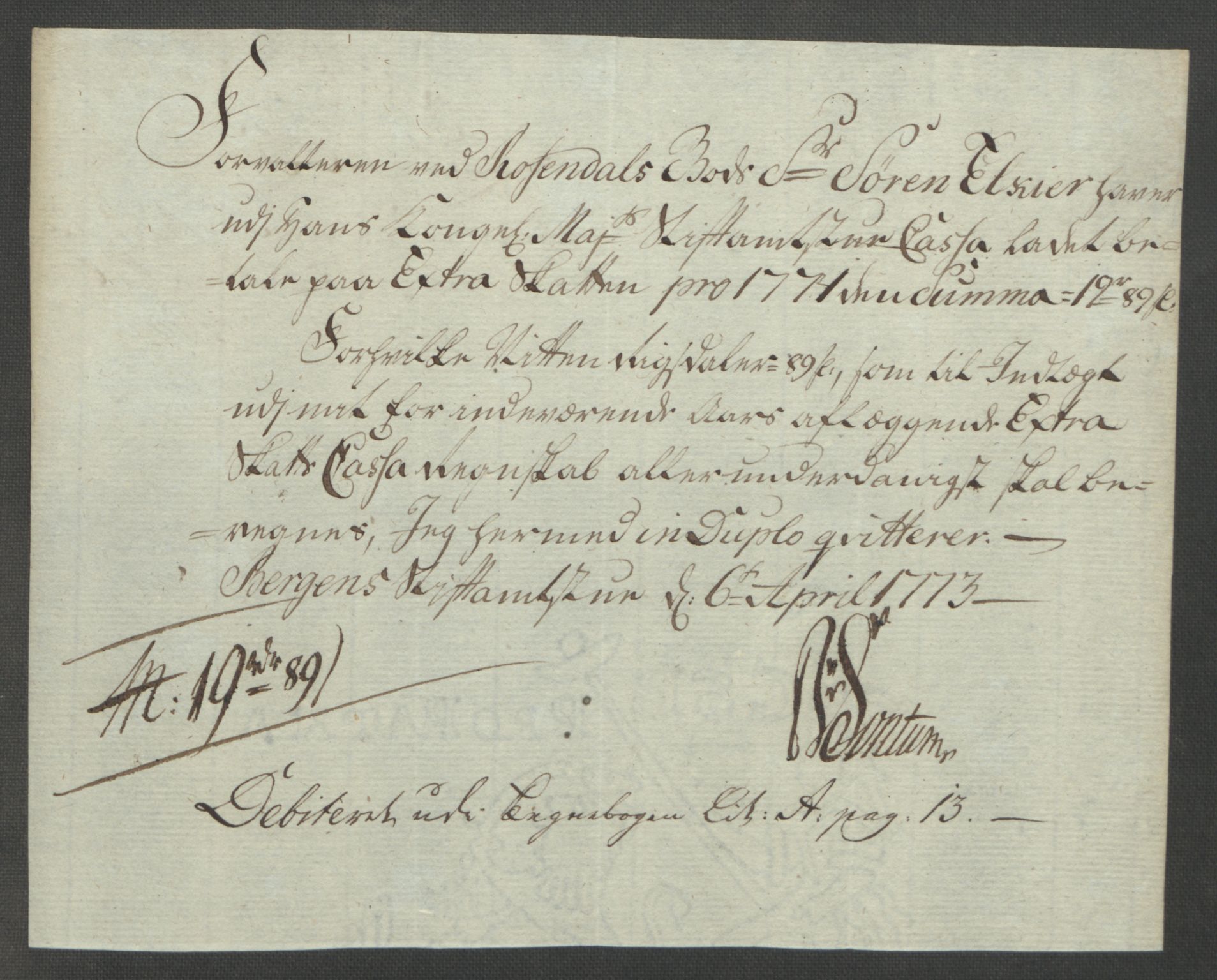 Rentekammeret inntil 1814, Reviderte regnskaper, Fogderegnskap, AV/RA-EA-4092/R49/L3157: Ekstraskatten Rosendal Baroni, 1762-1772, s. 362