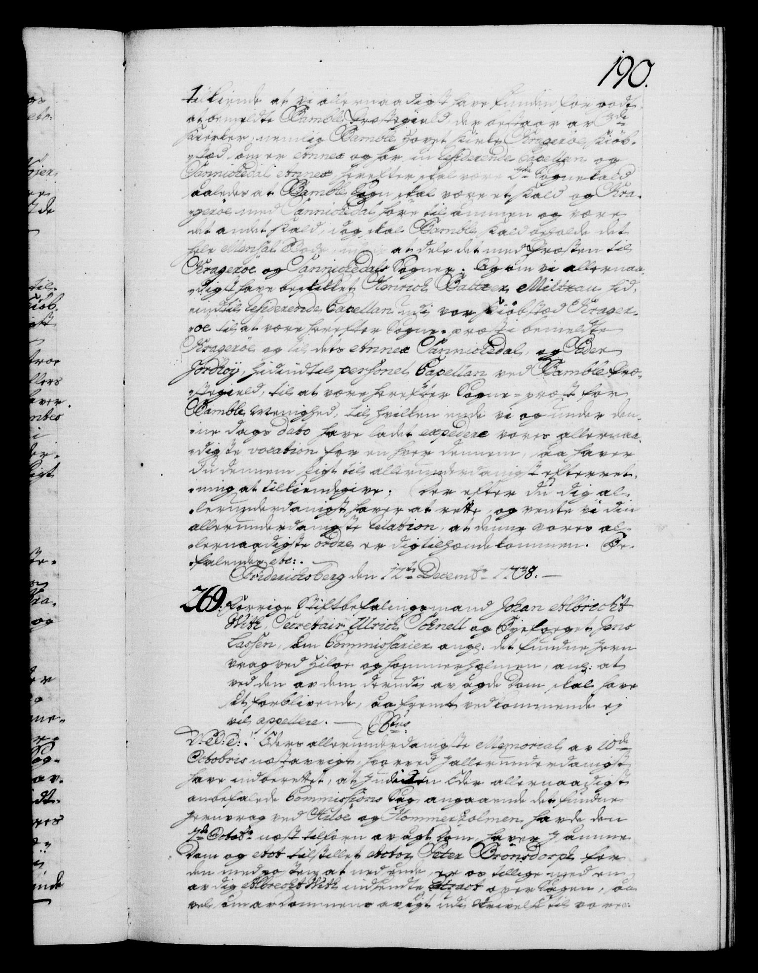 Danske Kanselli 1572-1799, AV/RA-EA-3023/F/Fc/Fca/Fcab/L0028: Norske tegnelser, 1738-1740, s. 190a