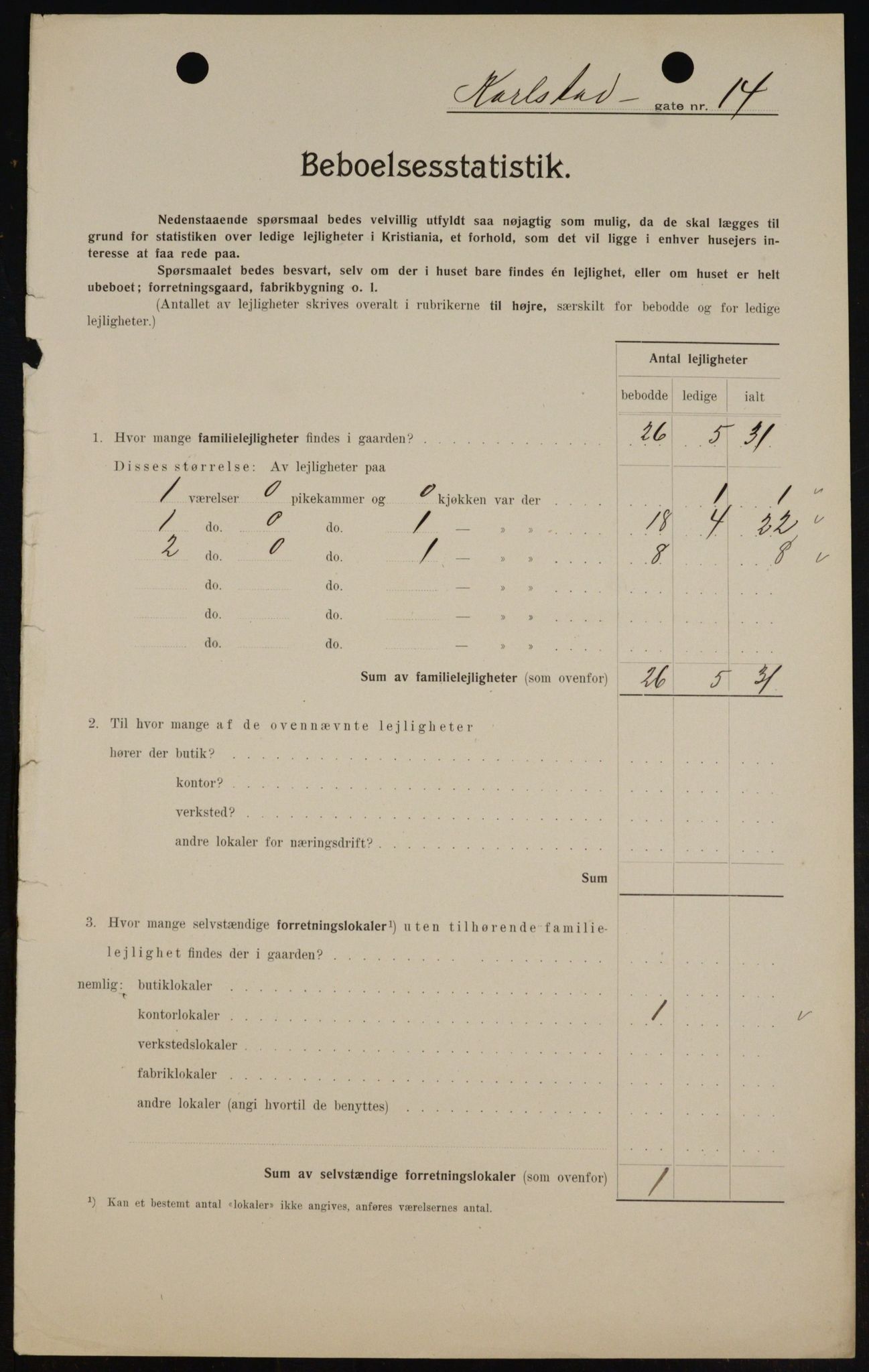 OBA, Kommunal folketelling 1.2.1909 for Kristiania kjøpstad, 1909, s. 44849