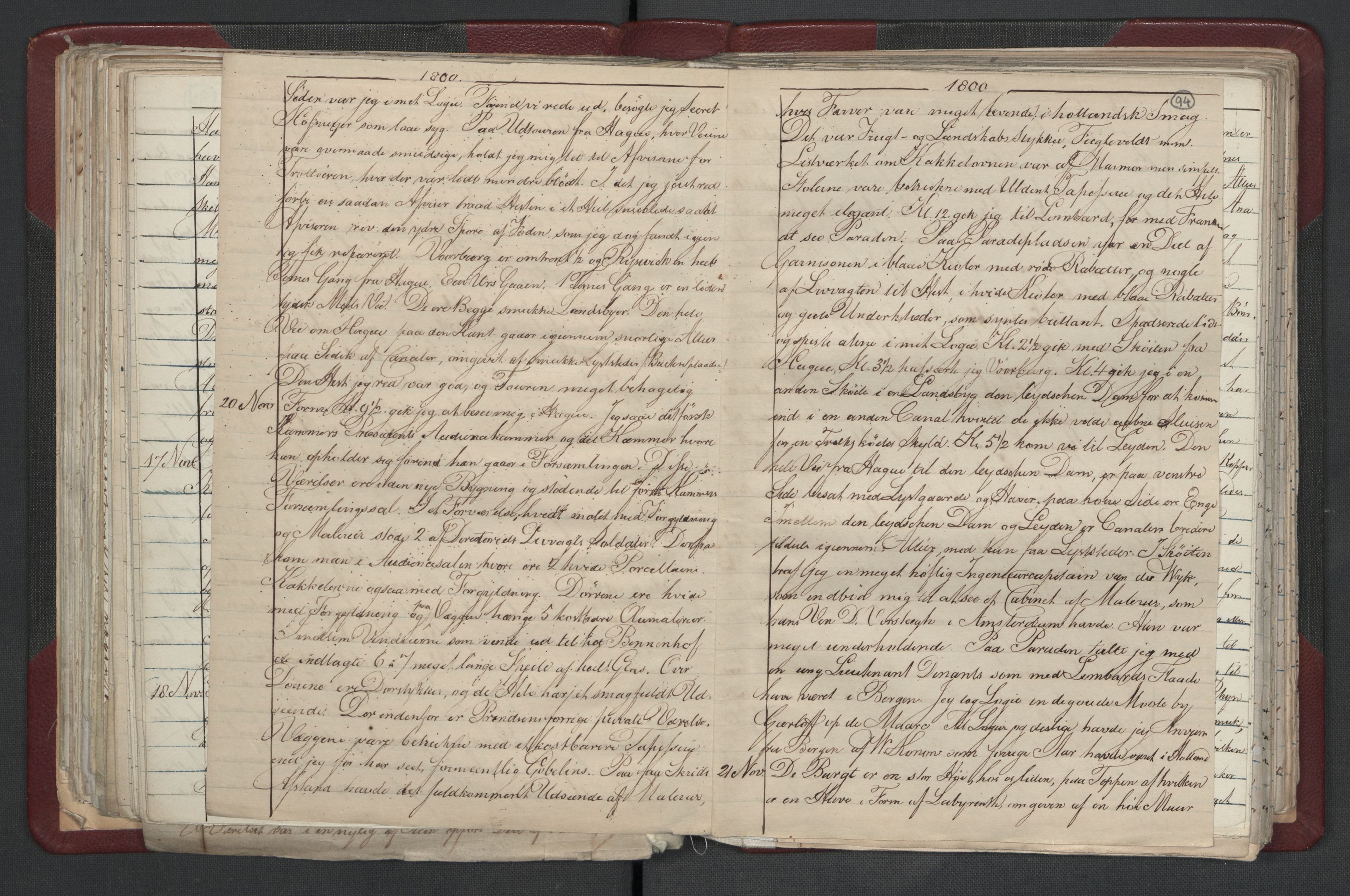 Meltzer, Fredrik, AV/RA-PA-0028/F/L0001: Dagbok for årene 1796-1808, 1811, 1817, 1796-1817, s. 93b-94a