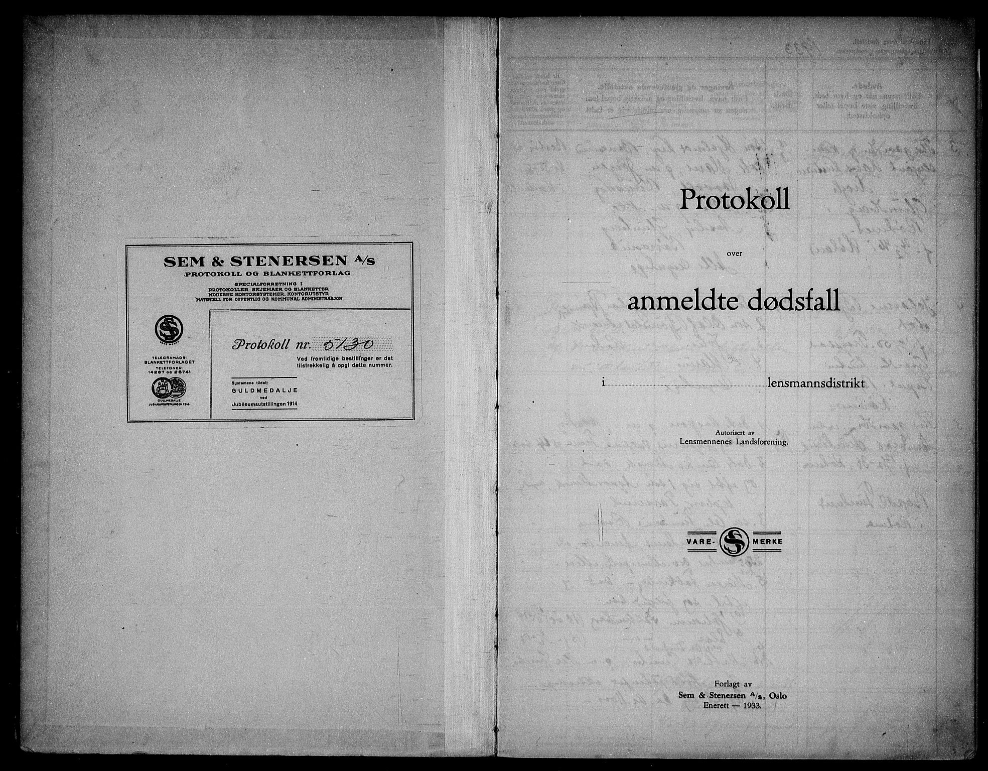 Rødenes lensmannsarkiv, AV/SAO-A-10634/H/Ha/L0001: Dødsfallsprotokoll, 1933-1941