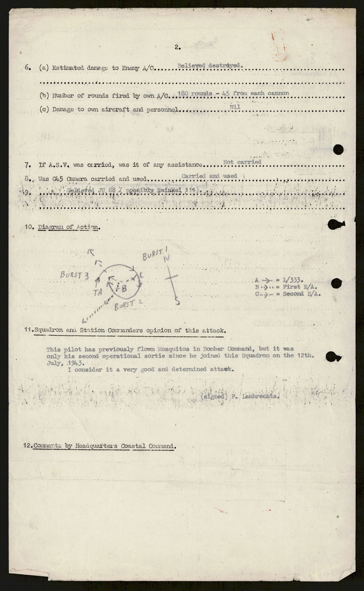 Forsvaret, 333 Skvadron, AV/RA-RAFA-2003/1/Da/L0041: Combat, Crash and and Circumstantial Reports , 1943-1945, s. 500