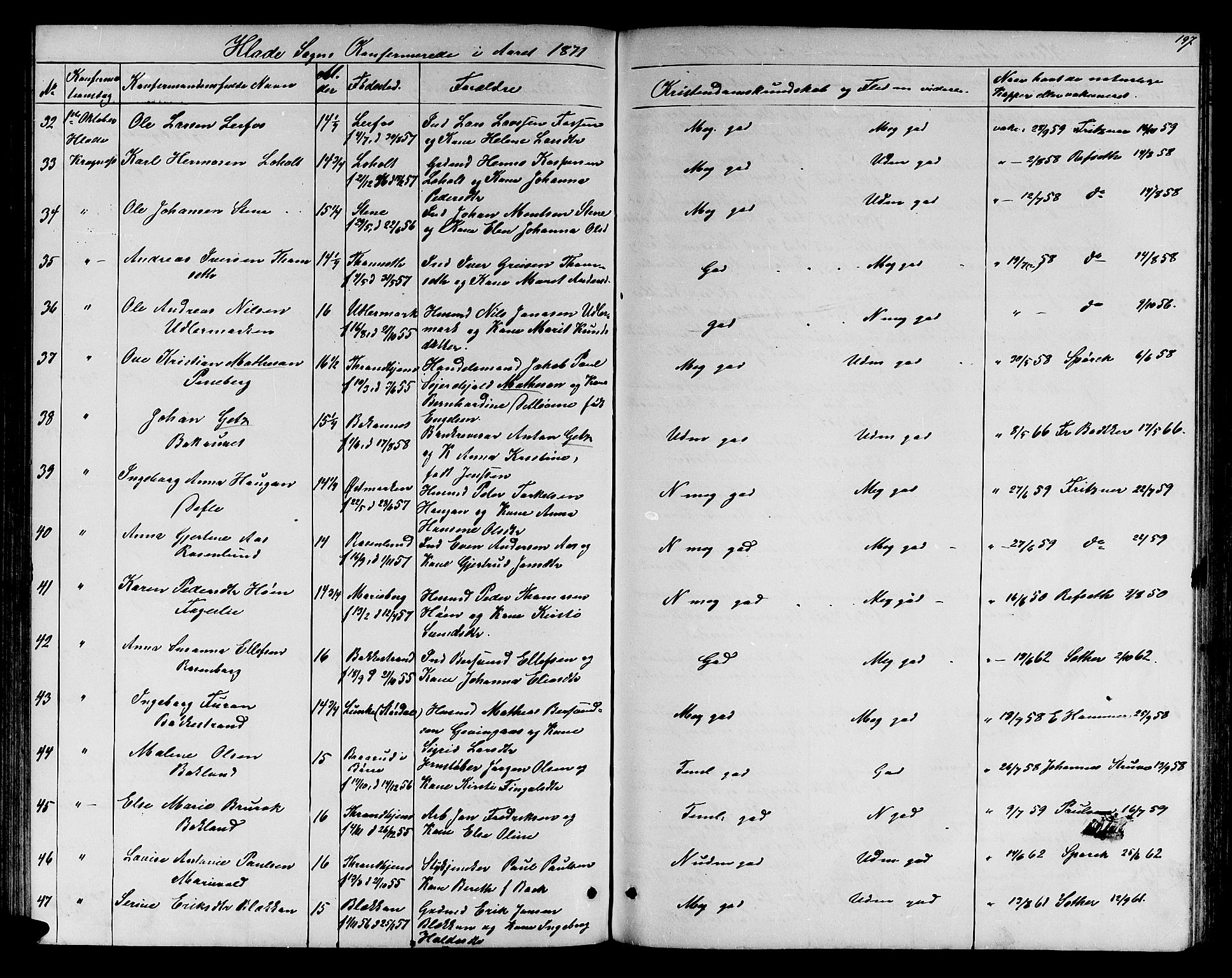 Ministerialprotokoller, klokkerbøker og fødselsregistre - Sør-Trøndelag, SAT/A-1456/606/L0311: Klokkerbok nr. 606C07, 1860-1877, s. 197