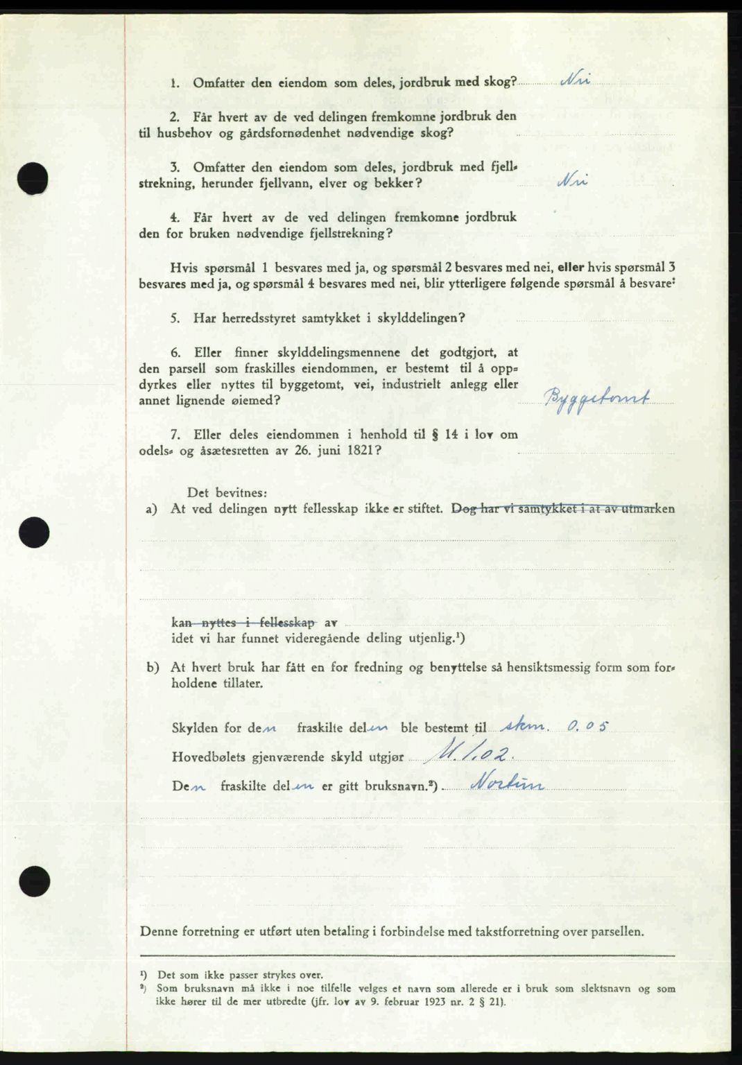 Romsdal sorenskriveri, AV/SAT-A-4149/1/2/2C: Pantebok nr. A31, 1949-1949, Dagboknr: 2952/1949