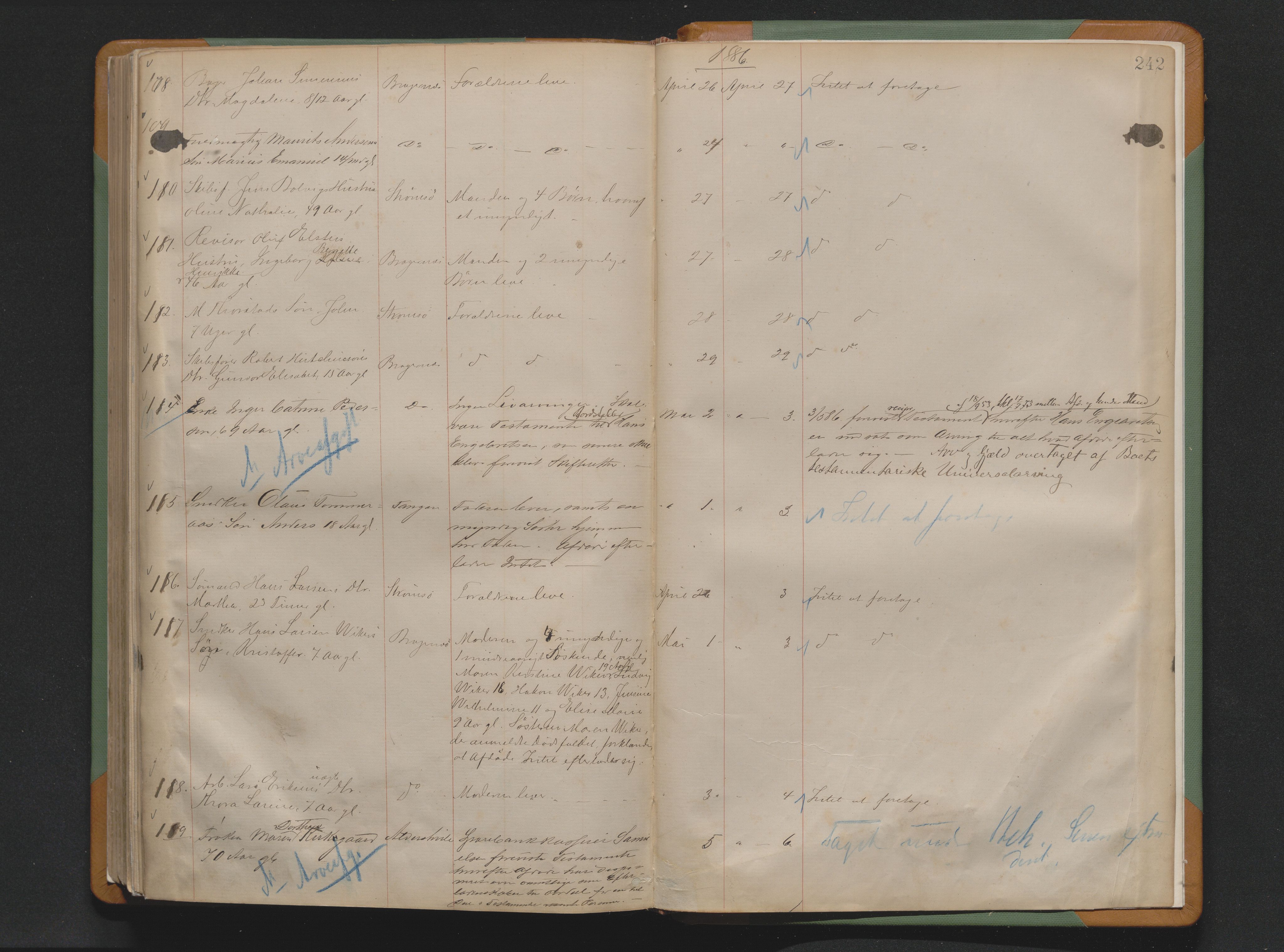 Drammen byfogd, AV/SAKO-A-222/H/Ha/Haa/L0006: Dødsjournal., 1878-1886, s. 242