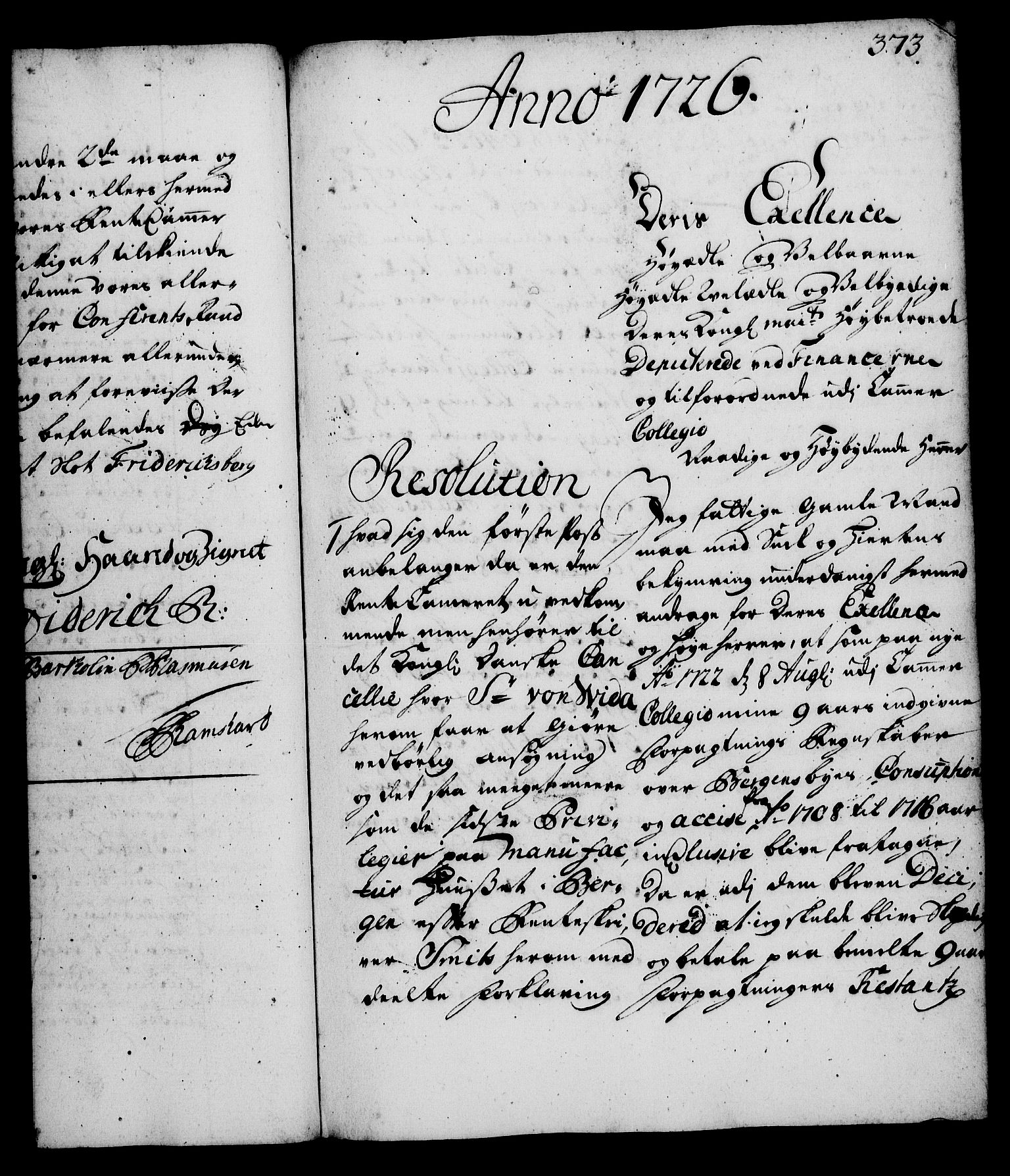 Rentekammeret, Kammerkanselliet, RA/EA-3111/G/Gg/Gga/L0002: Norsk ekspedisjonsprotokoll med register (merket RK 53.2), 1723-1727, s. 373