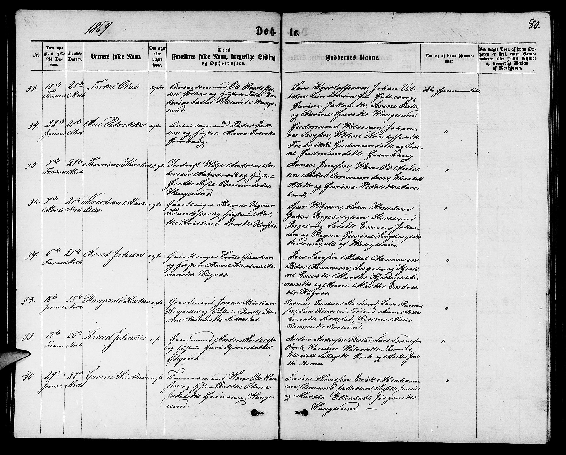 Torvastad sokneprestkontor, AV/SAST-A -101857/H/Ha/Hab/L0007: Klokkerbok nr. B 7, 1866-1873, s. 80