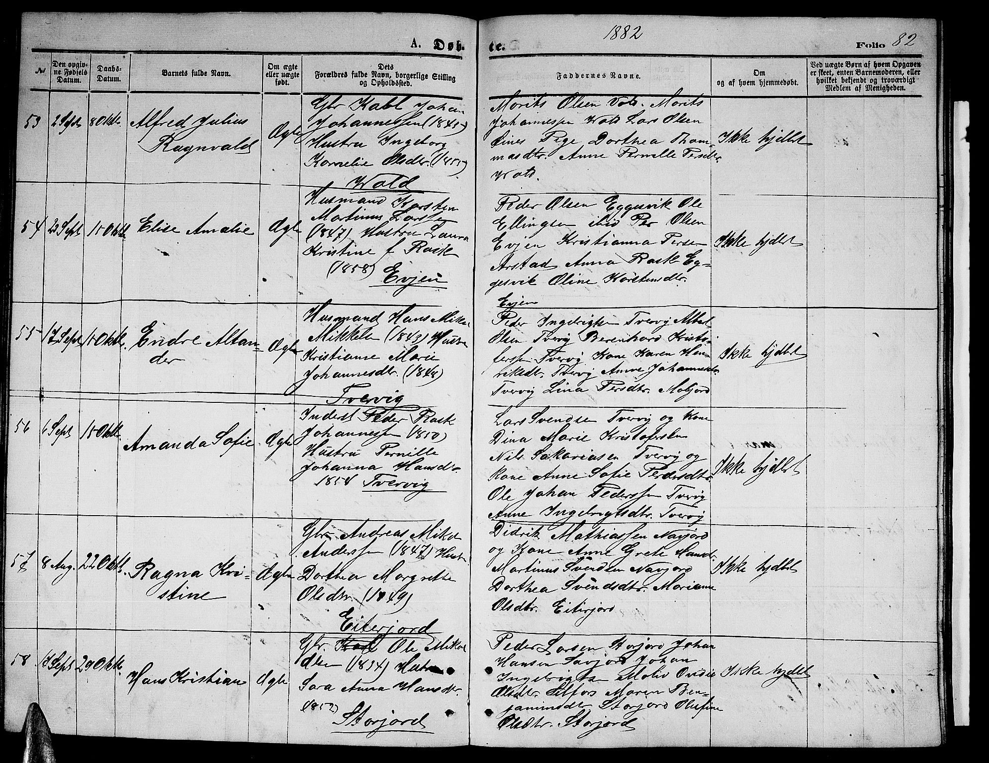 Ministerialprotokoller, klokkerbøker og fødselsregistre - Nordland, AV/SAT-A-1459/846/L0653: Klokkerbok nr. 846C03, 1872-1887, s. 82