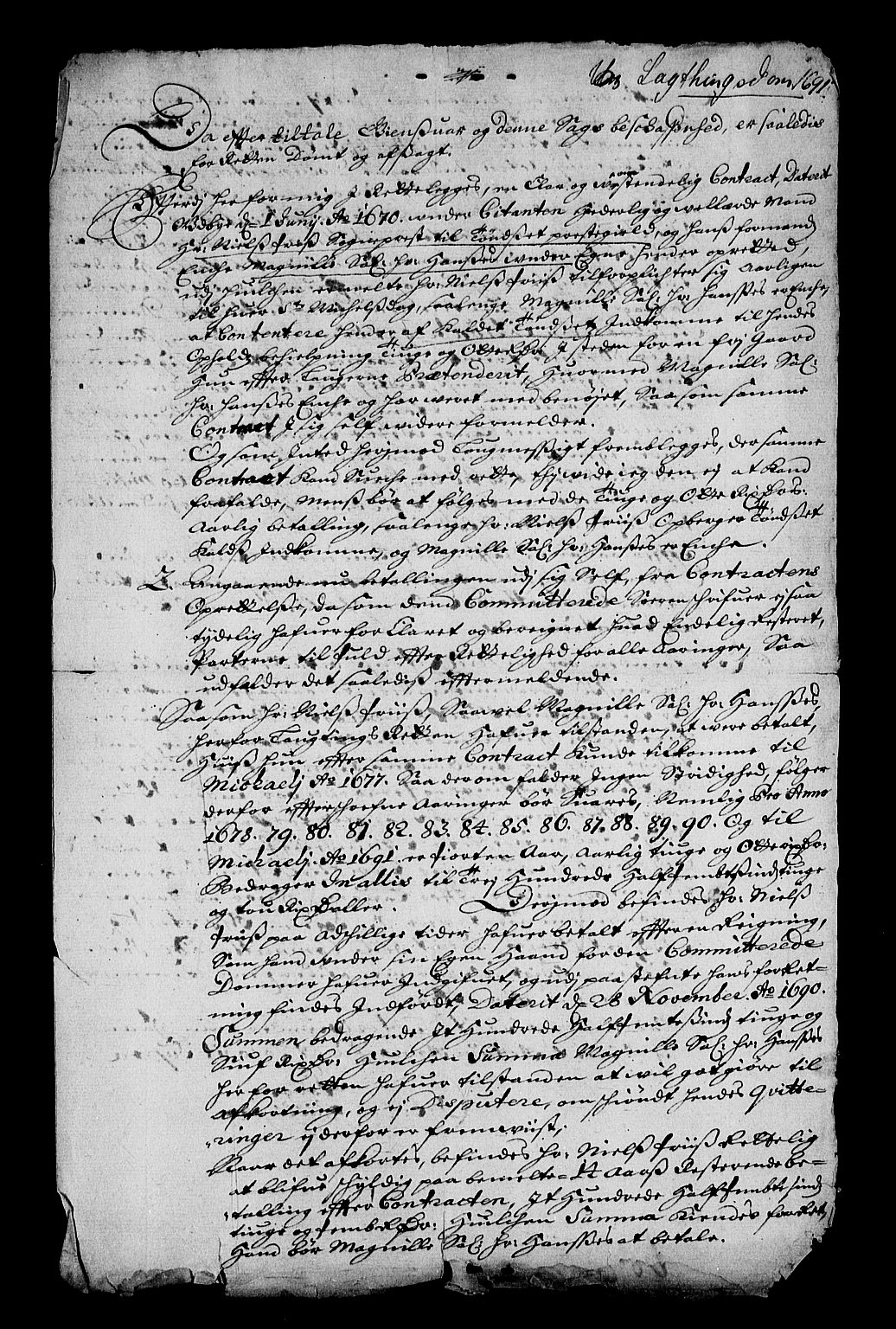 Stattholderembetet 1572-1771, RA/EA-2870/Af/L0004: Avskrifter av vedlegg til originale supplikker, nummerert i samsvar med supplikkbøkene, 1691-1694, s. 96