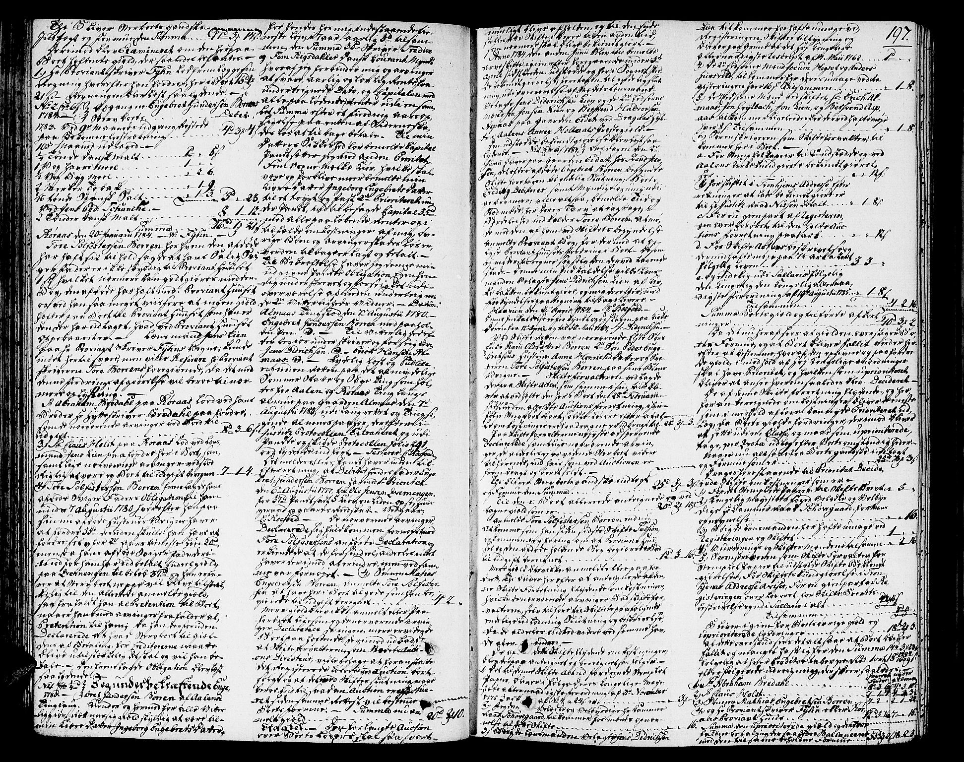 Gauldal sorenskriveri, SAT/A-0014/1/3/3A/L0007: Skifteprotokoll, 1782-1786, s. 196b-197a