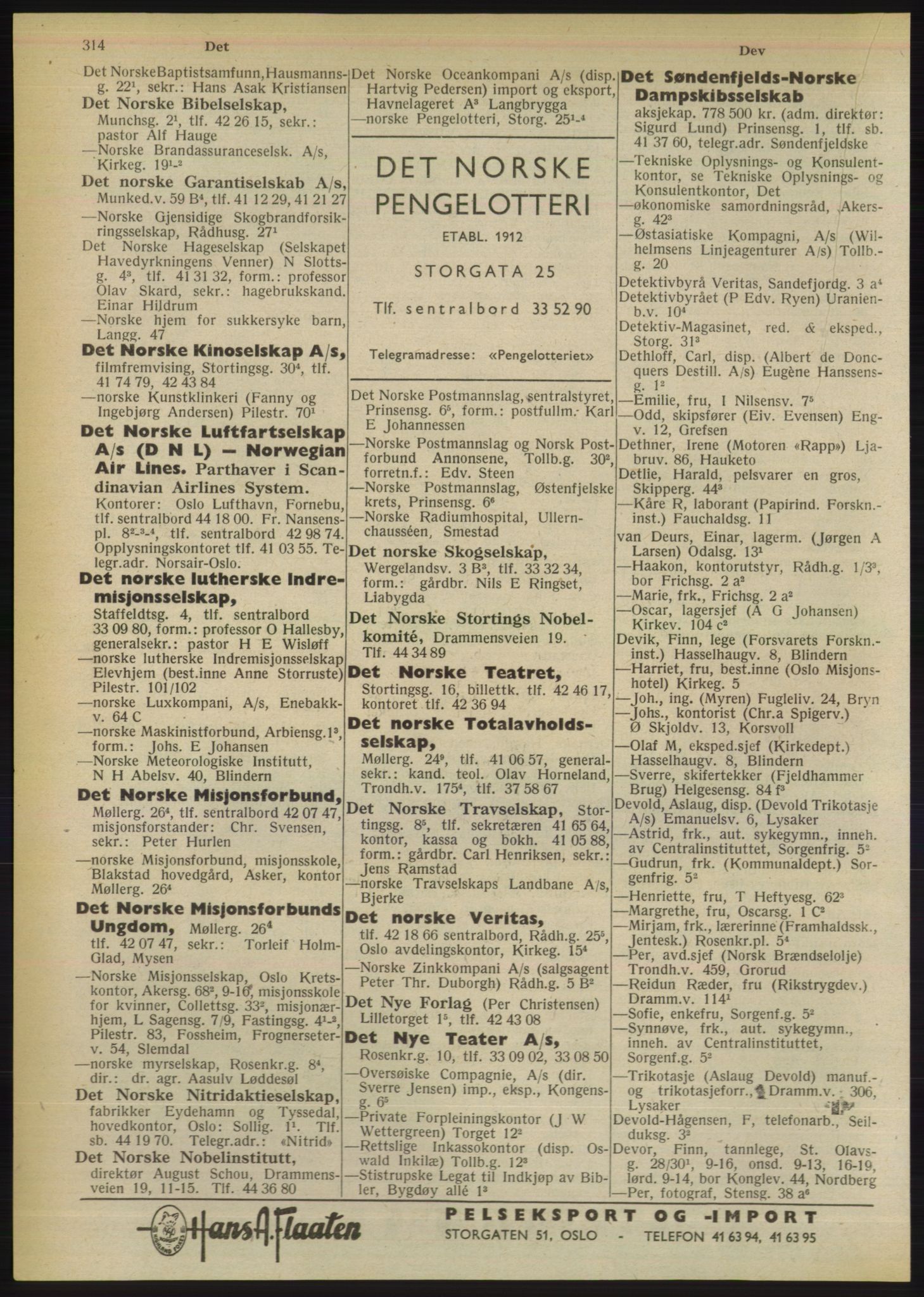 Kristiania/Oslo adressebok, PUBL/-, 1950, s. 314