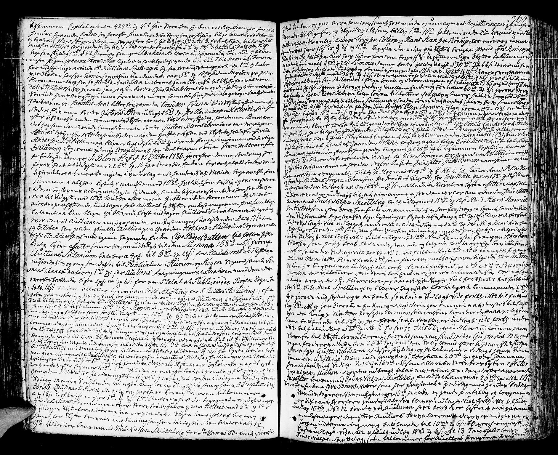 Lier, Røyken og Hurum sorenskriveri, SAKO/A-89/H/Hc/L0006: Skifteprotokoll, 1773-1789, s. 359b-360a