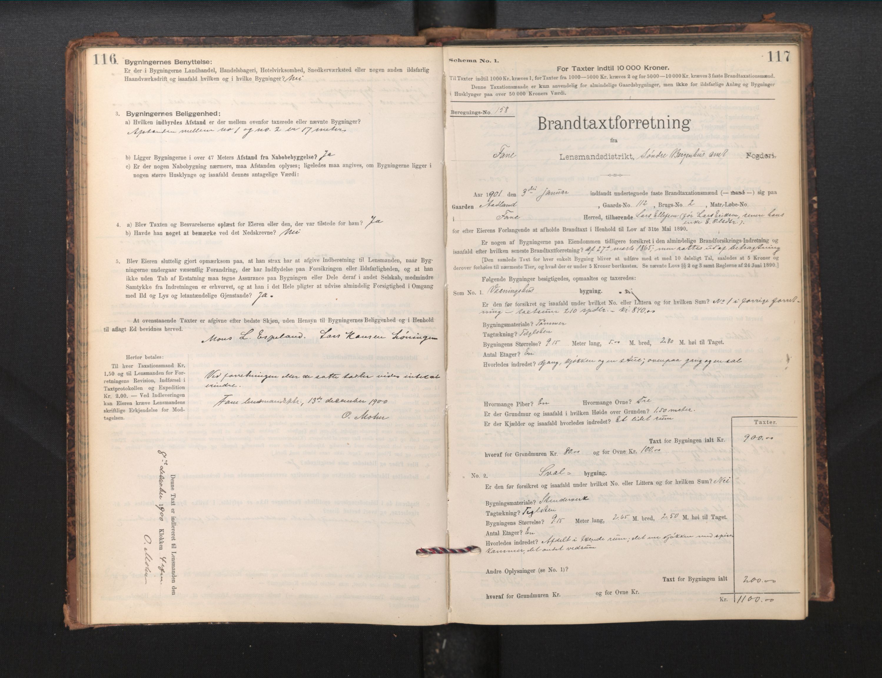 Lensmannen i Fana, SAB/A-31801/0012/L0017: Branntakstprotokoll skjematakst, 1898-1903, s. 116-117