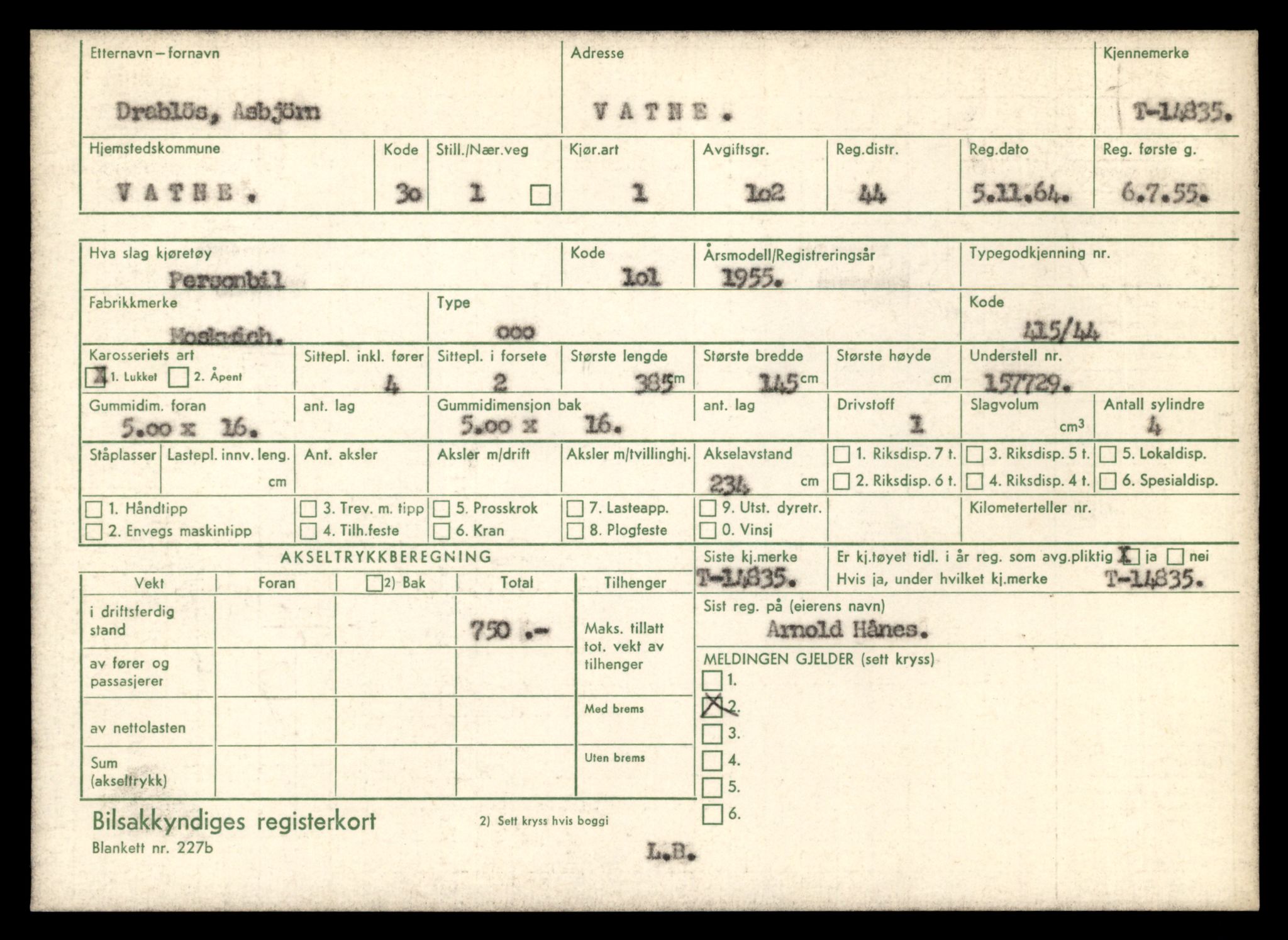 Møre og Romsdal vegkontor - Ålesund trafikkstasjon, AV/SAT-A-4099/F/Fe/L0048: Registreringskort for kjøretøy T 14721 - T 14863, 1927-1998, s. 2611