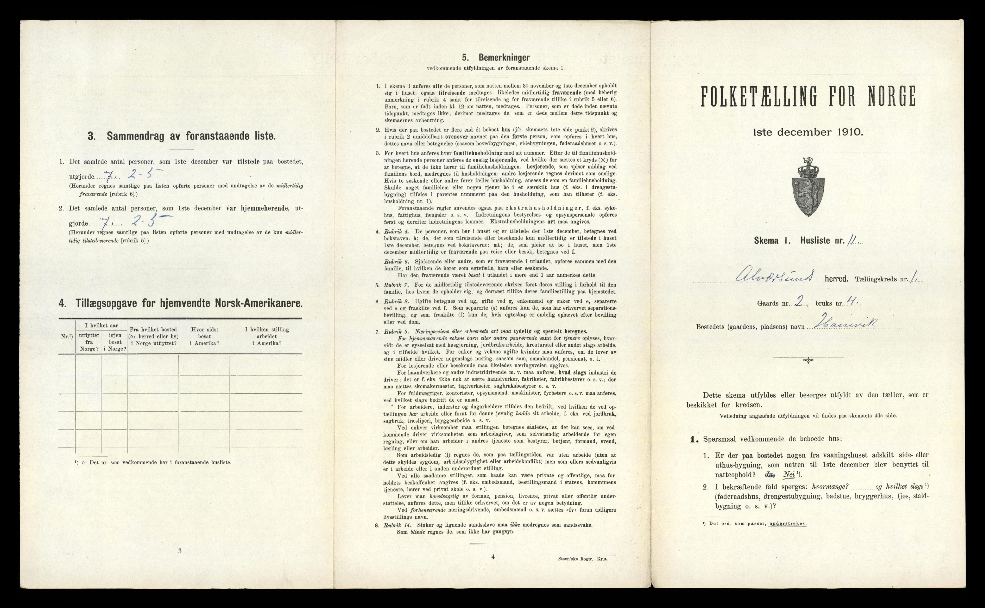 RA, Folketelling 1910 for 1257 Alversund herred, 1910, s. 74